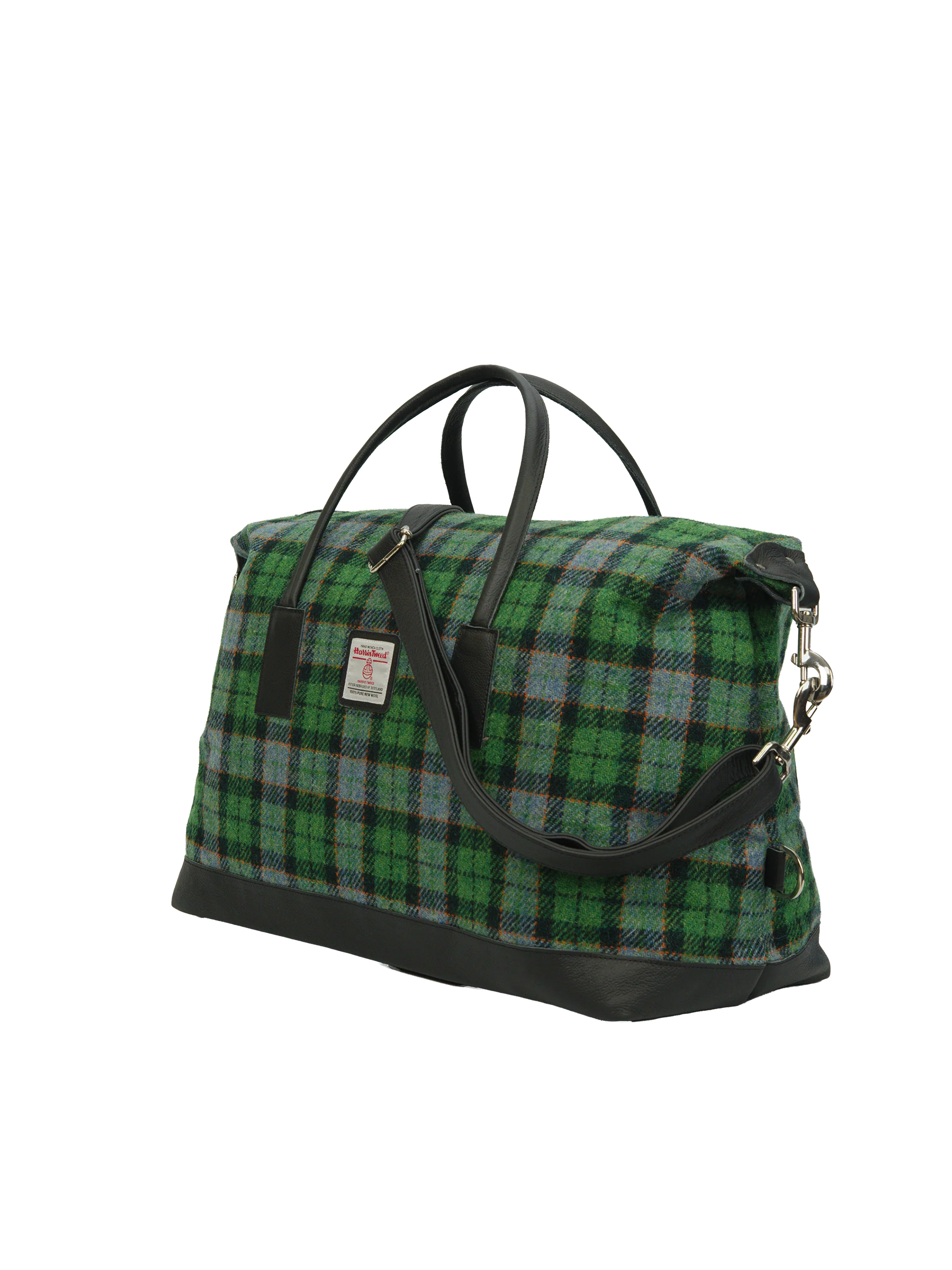 Harris Tweed Luggage Bag - A0118 (Black Leather) - Image 3