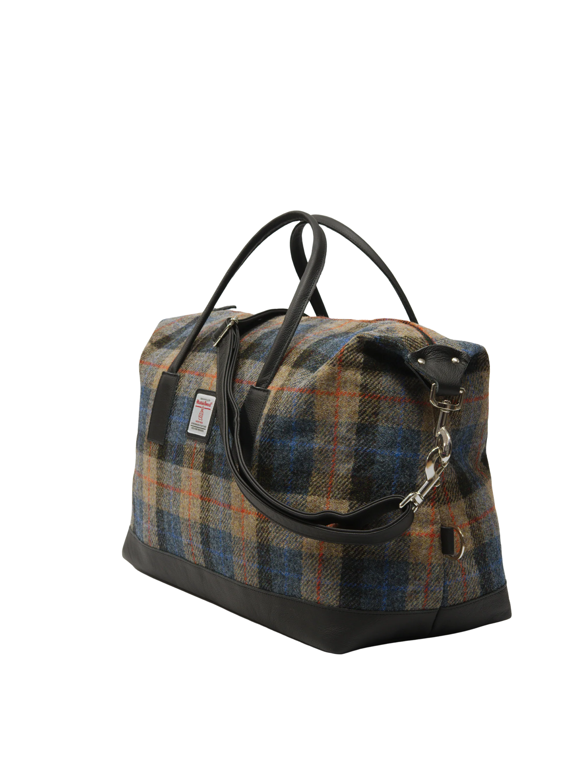Harris Tweed Luggage Bag - A0162 (Black Leather) - Image 2
