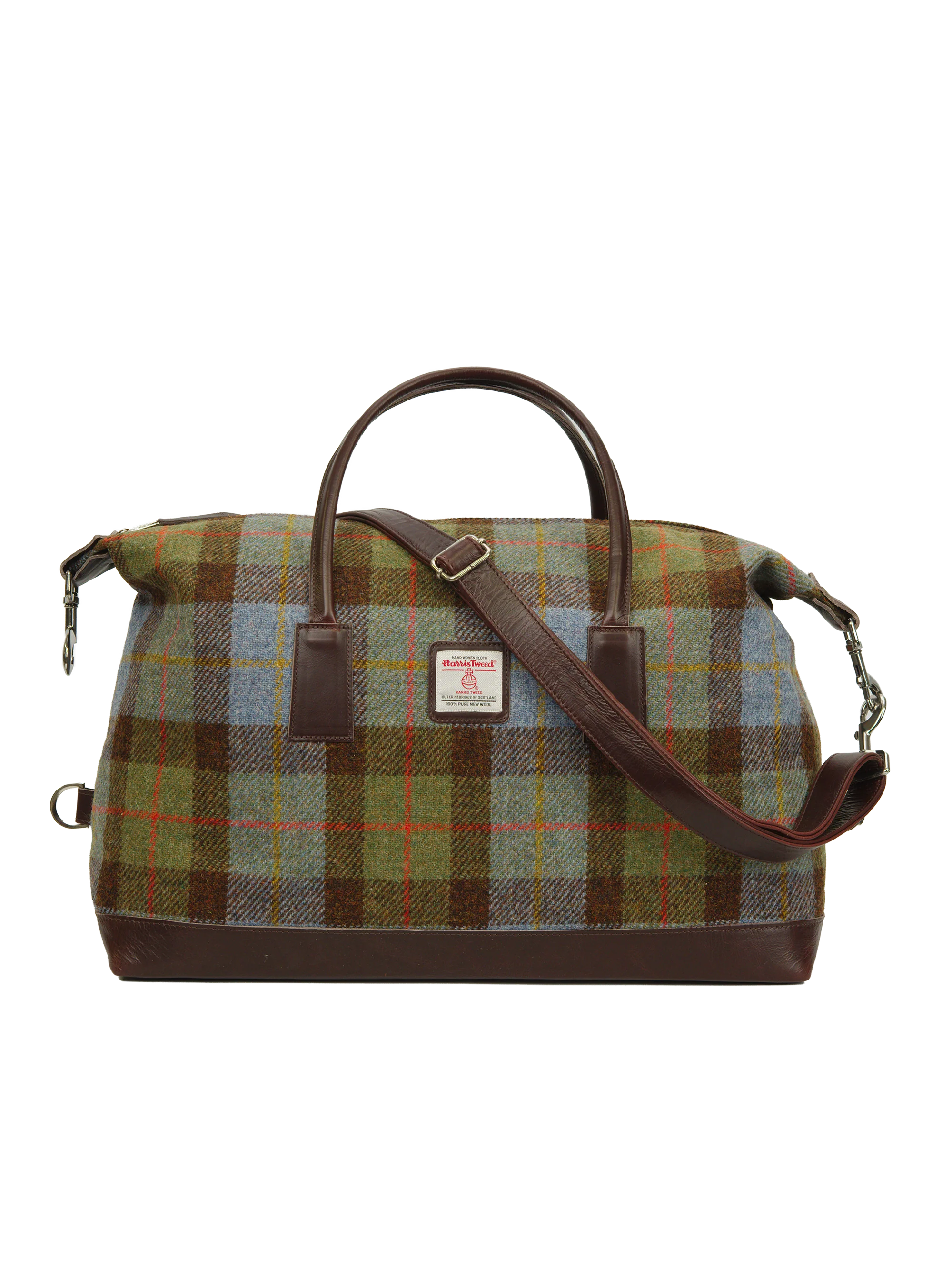 Harris Tweed Luggage Bag - A017 (Brown Leather)