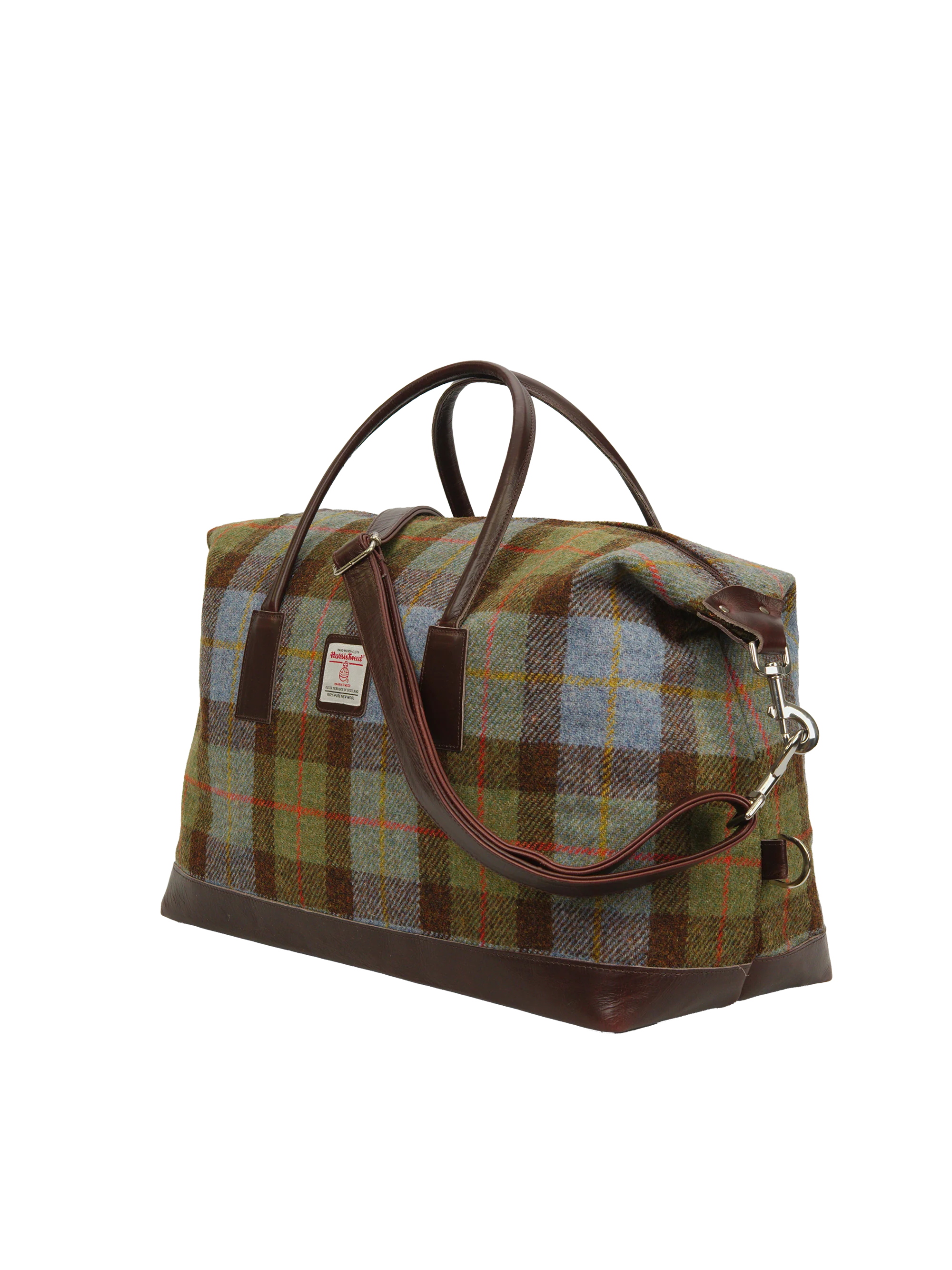 Harris Tweed Luggage Bag - A017 (Brown Leather) - Image 2