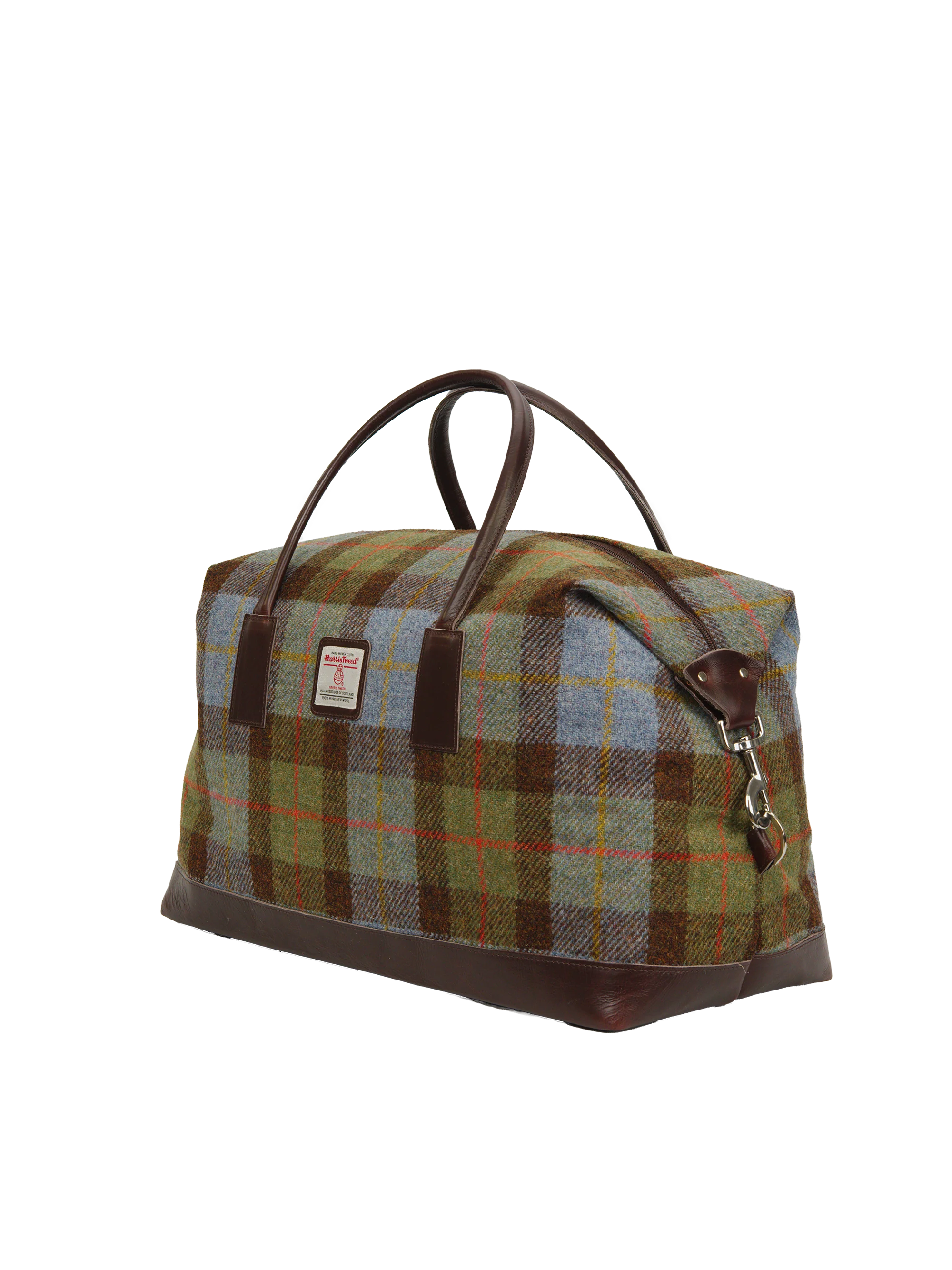 Harris Tweed Luggage Bag - A017 (Brown Leather) - Image 3