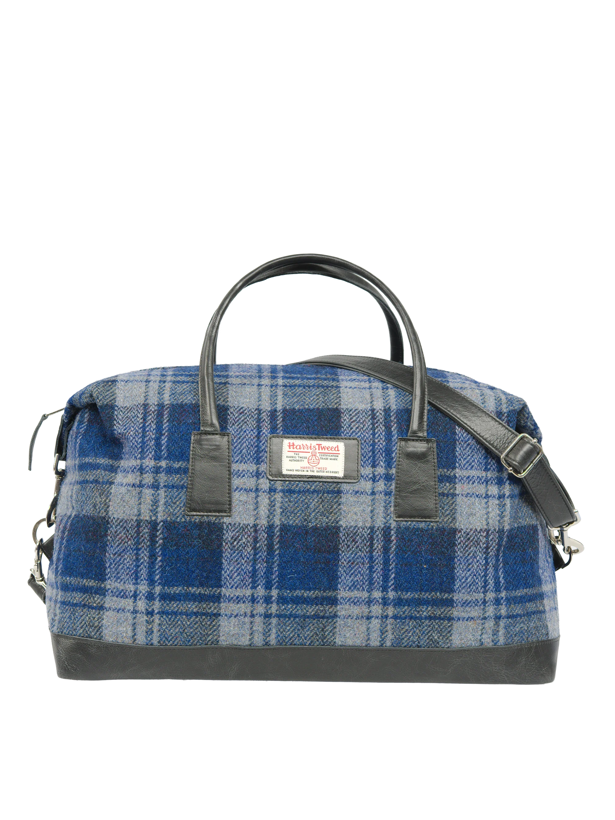 Harris Tweed Luggage Bag - A0237 (Black Leather)