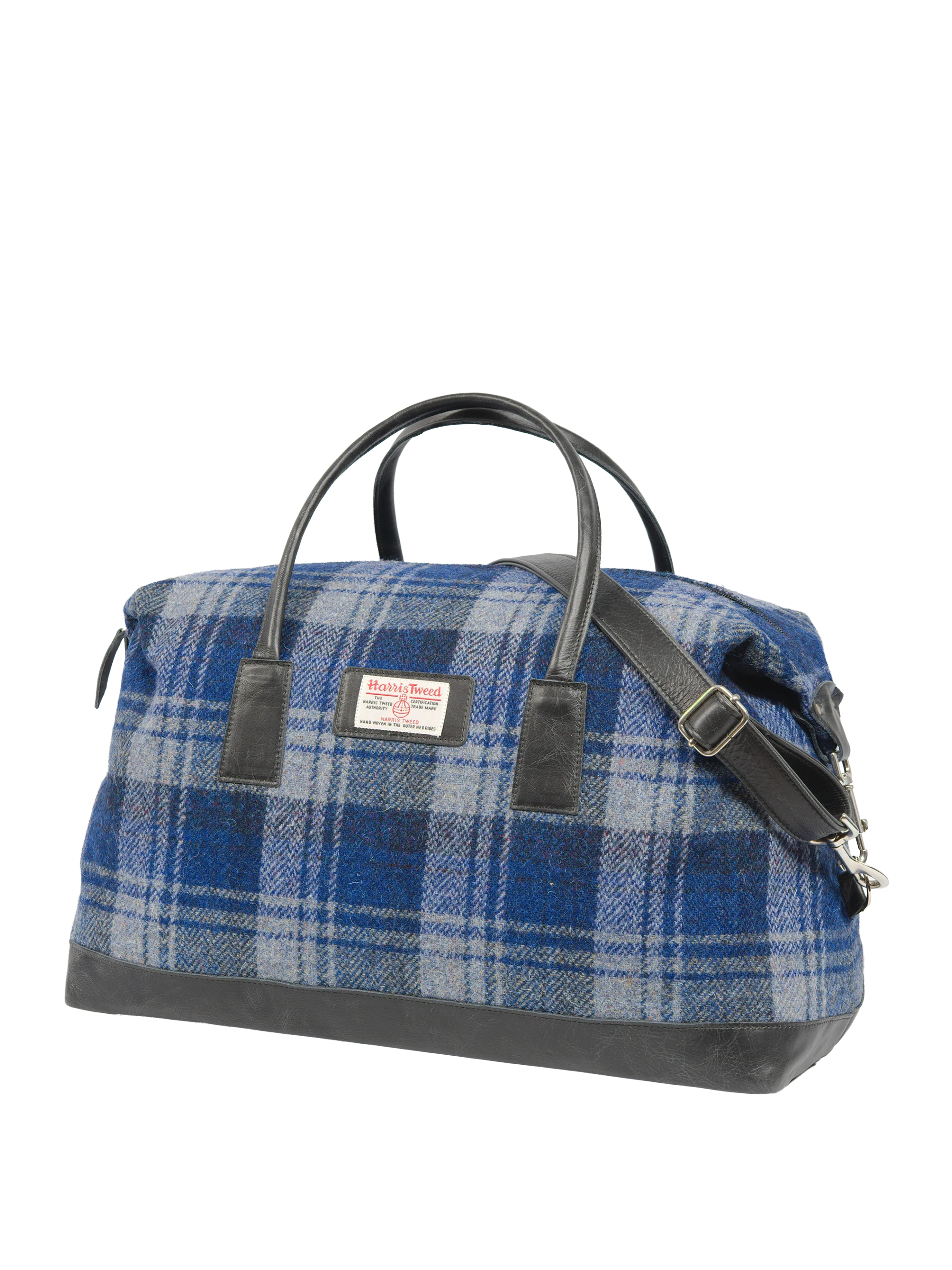 Harris Tweed Luggage Bag - A0237 (Black Leather) - Image 2