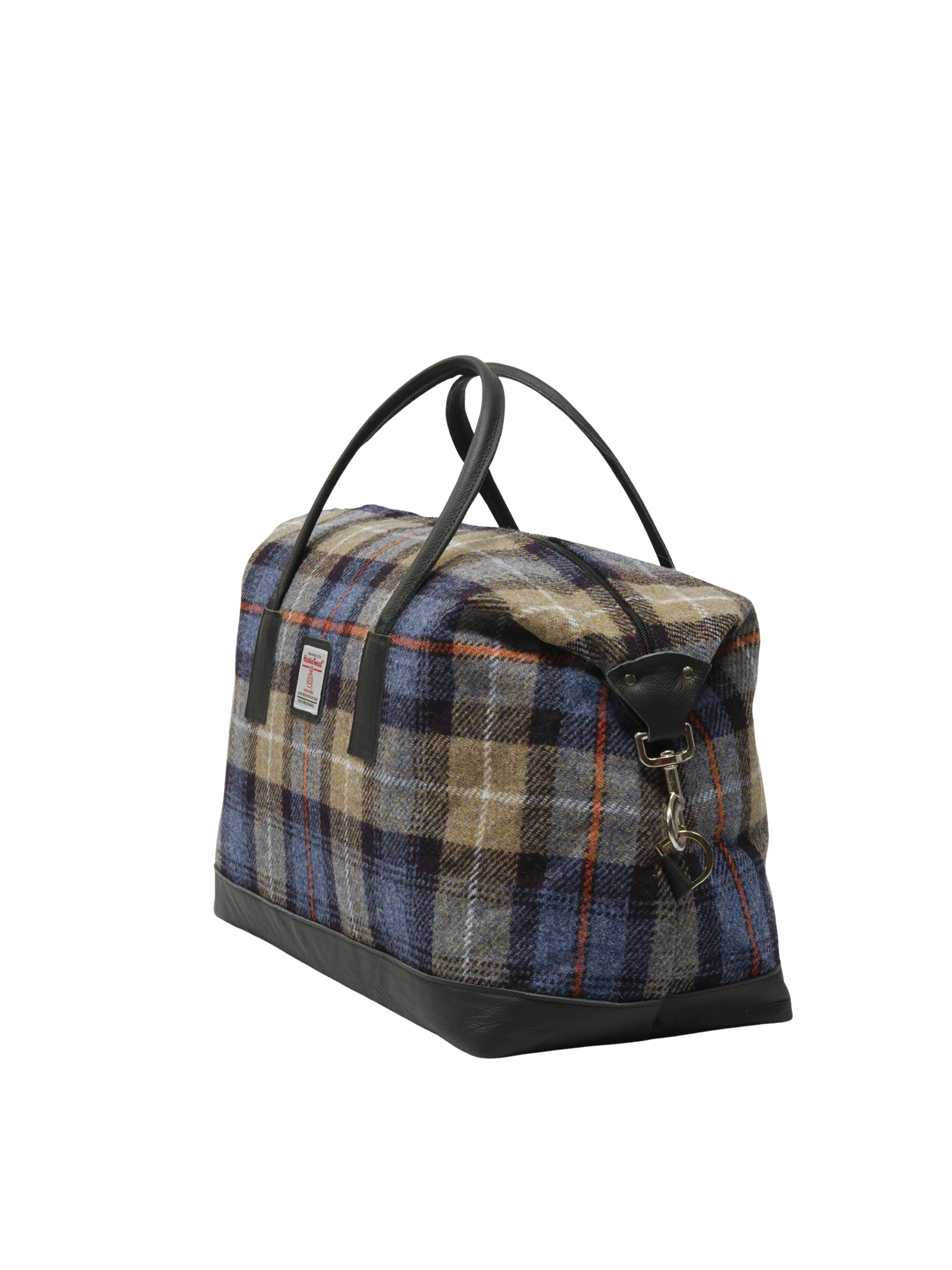 Harris Tweed Luggage Bag - A072 (Black Leather) - Image 3