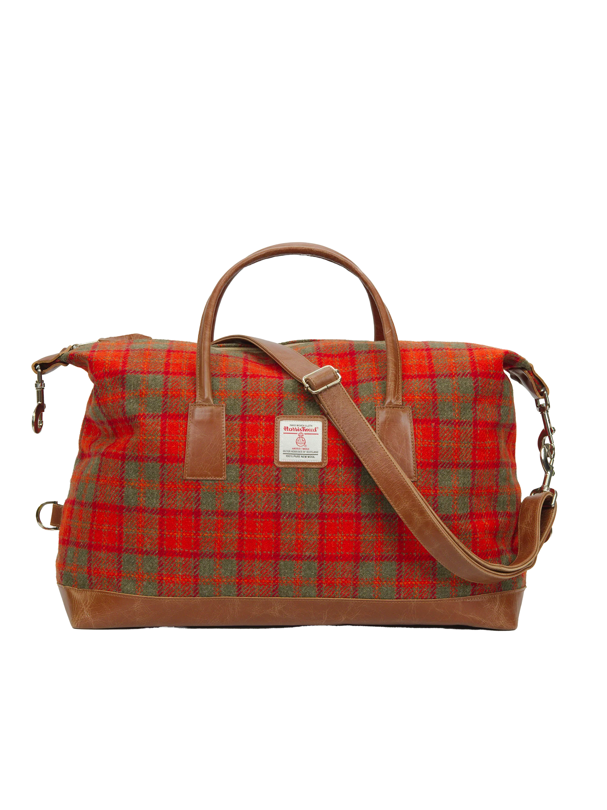 Harris Tweed Luggage Bag - A083 (Tan Leather)