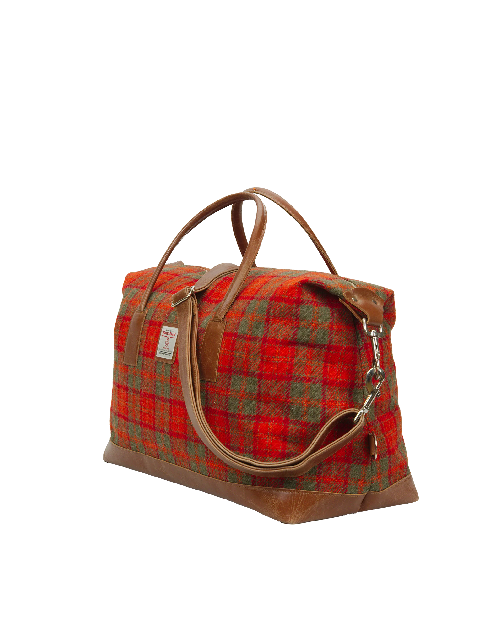 Harris Tweed Luggage Bag - A083 (Tan Leather) - Image 2