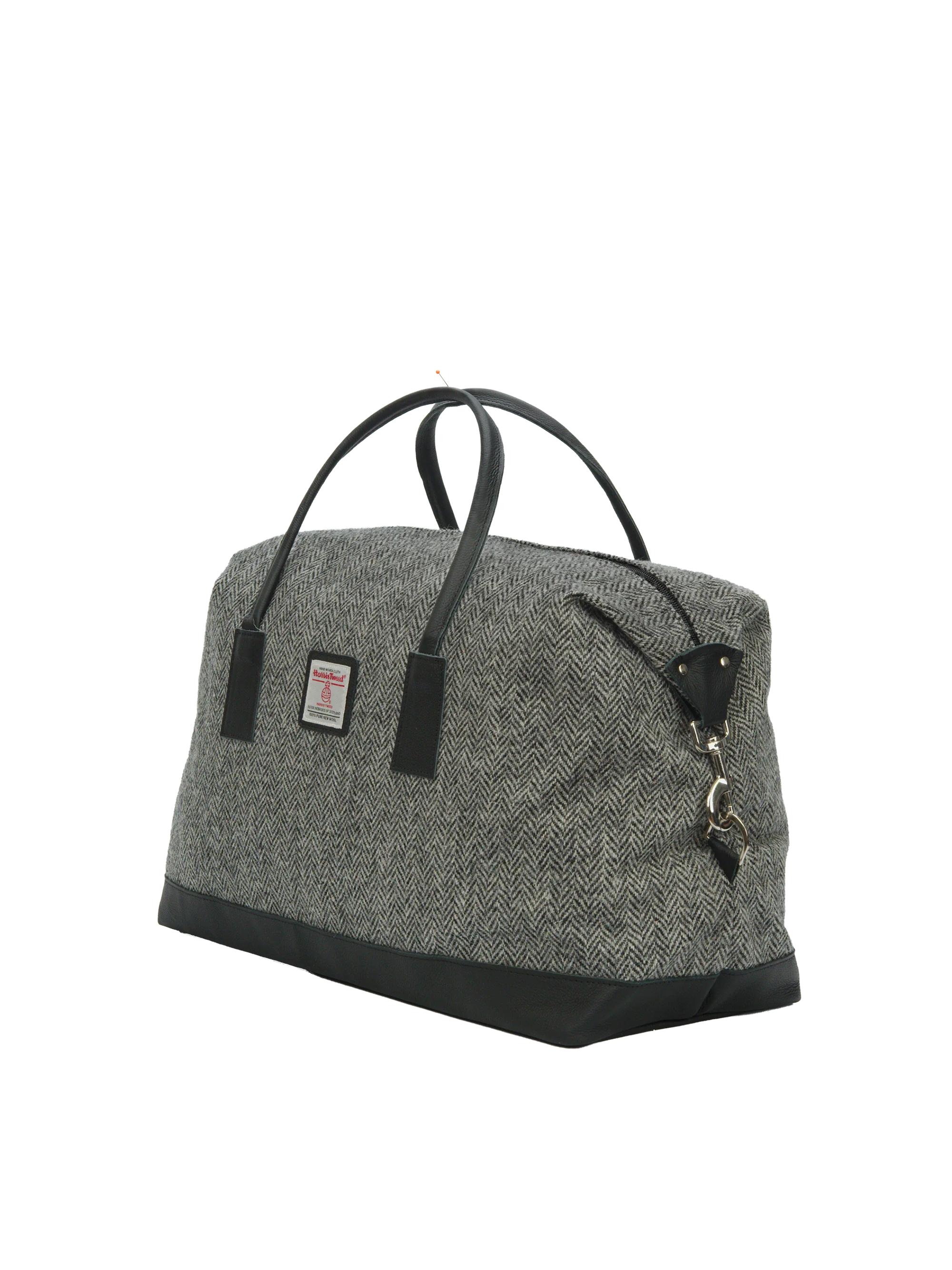 Harris Tweed Luggage Bag - HB1 (Black Leather) - Image 3