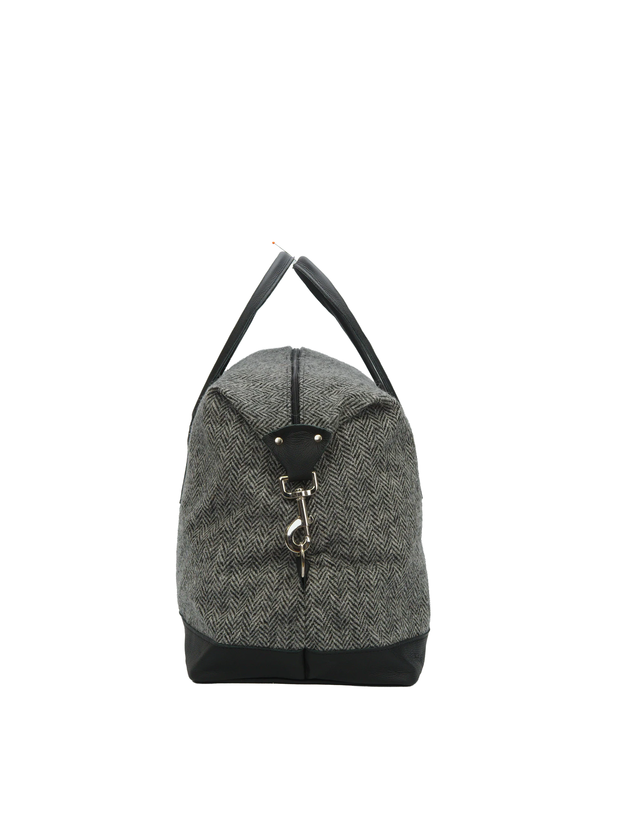 Harris Tweed Luggage Bag - HB1 (Black Leather) - Image 4