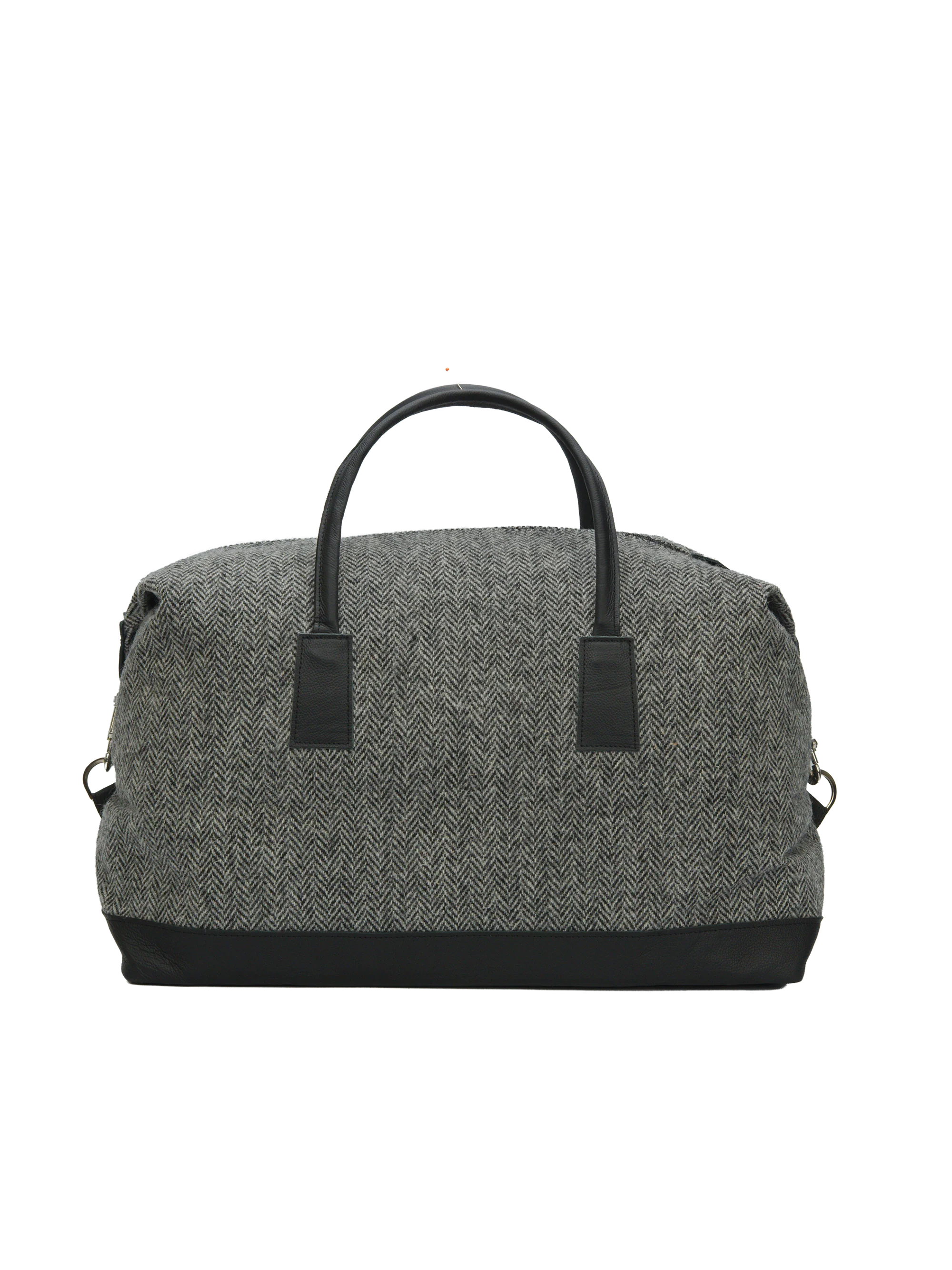 Harris Tweed Luggage Bag - HB1 (Black Leather) - Image 5