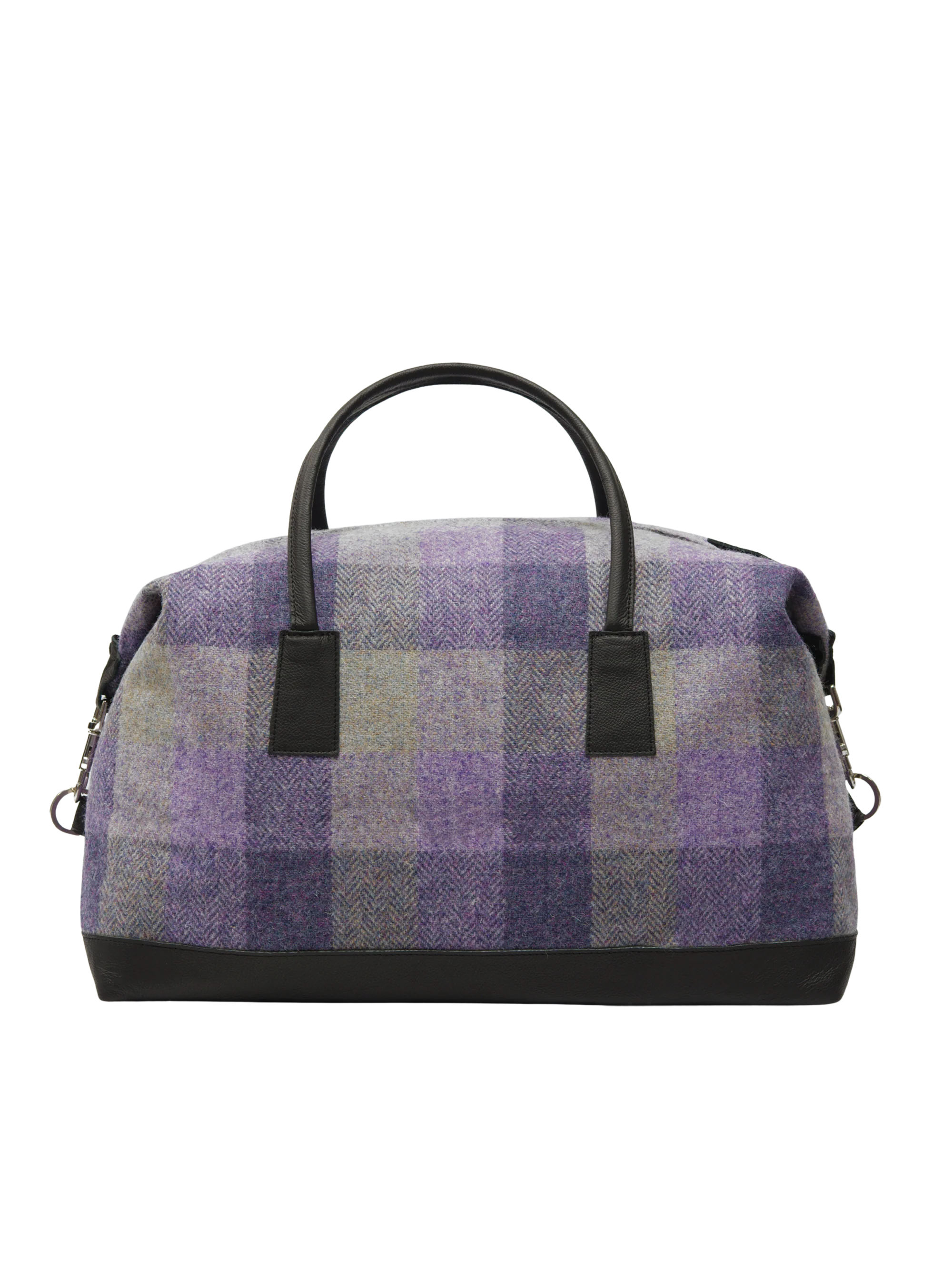 Harris Tweed Luggage Bag - HB156 (Black Leather) - Image 5