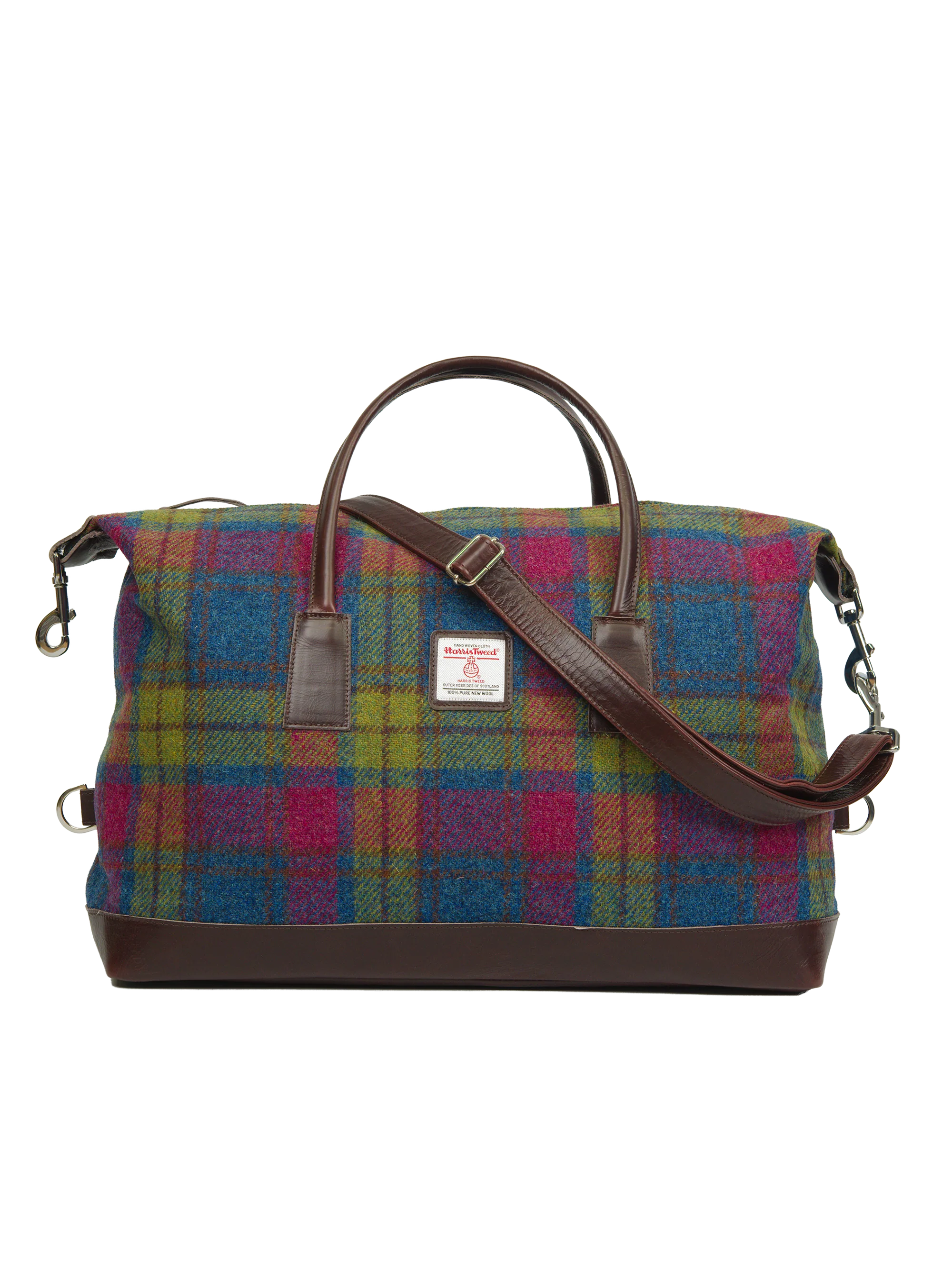 Harris Tweed Luggage Bag - A0195 (Brown Leather)