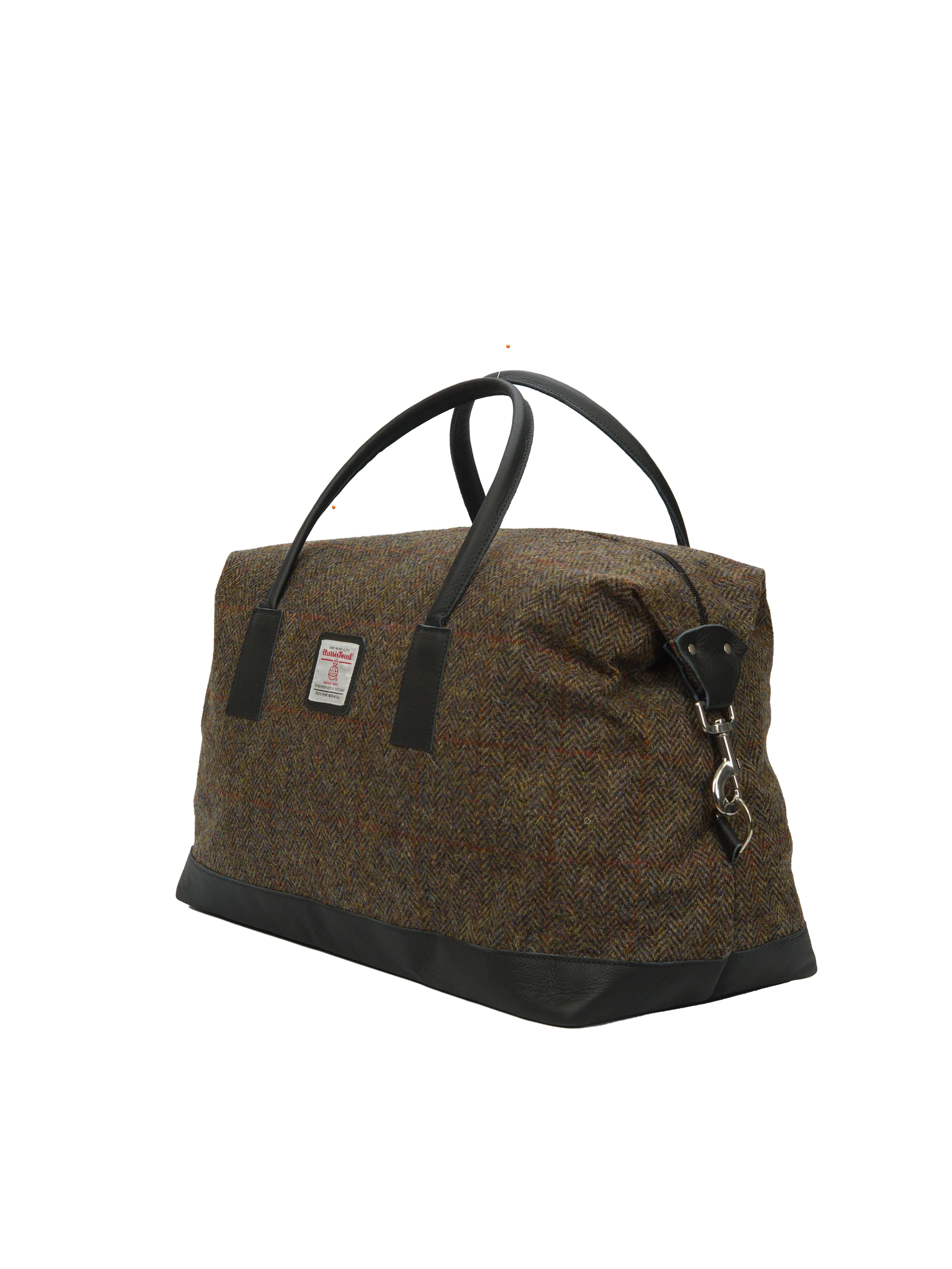 Harris Tweed Luggage Bag - HB40 (Black Leather) - Image 3