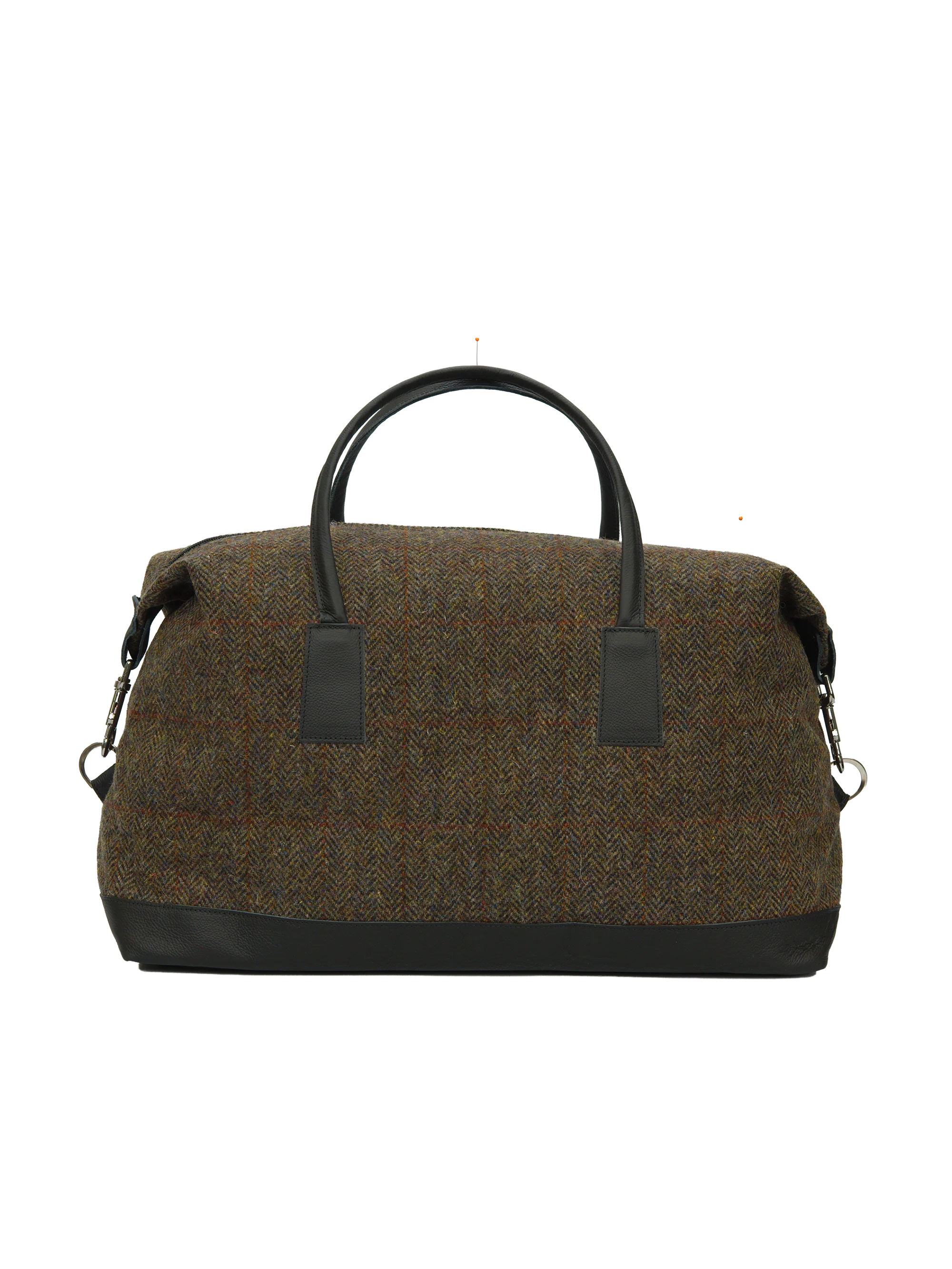 Harris Tweed Luggage Bag - HB40 (Black Leather) - Image 5