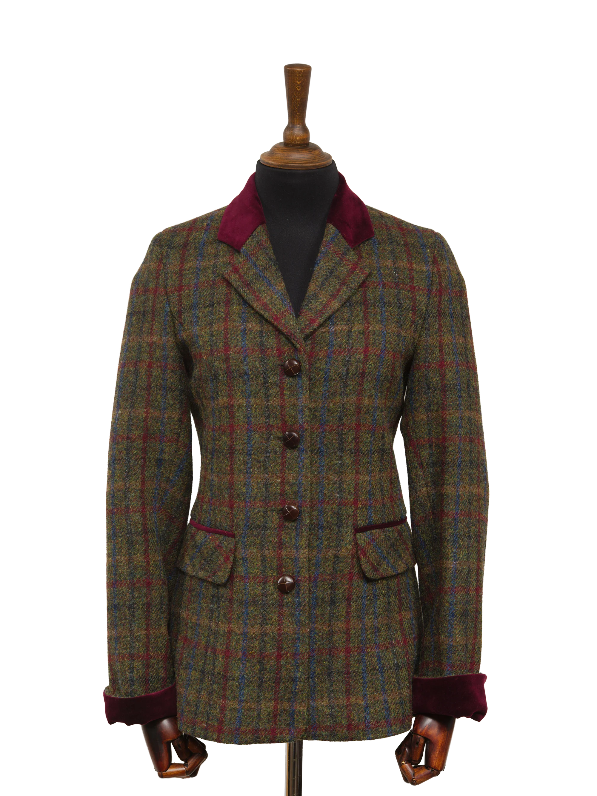 Harris Tweed Maggie Jacket - Green/Burgundy Multi