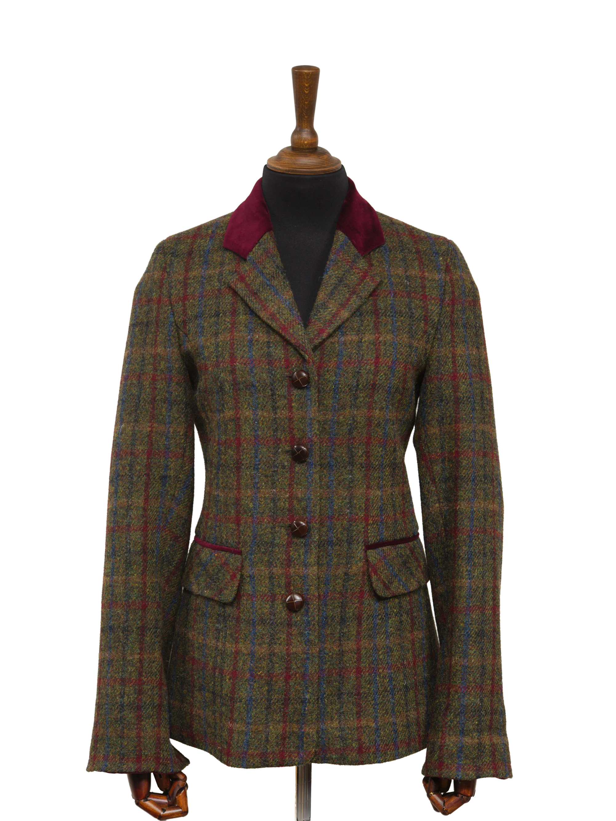 Harris Tweed Maggie Jacket - Green/Burgundy Multi - Image 2