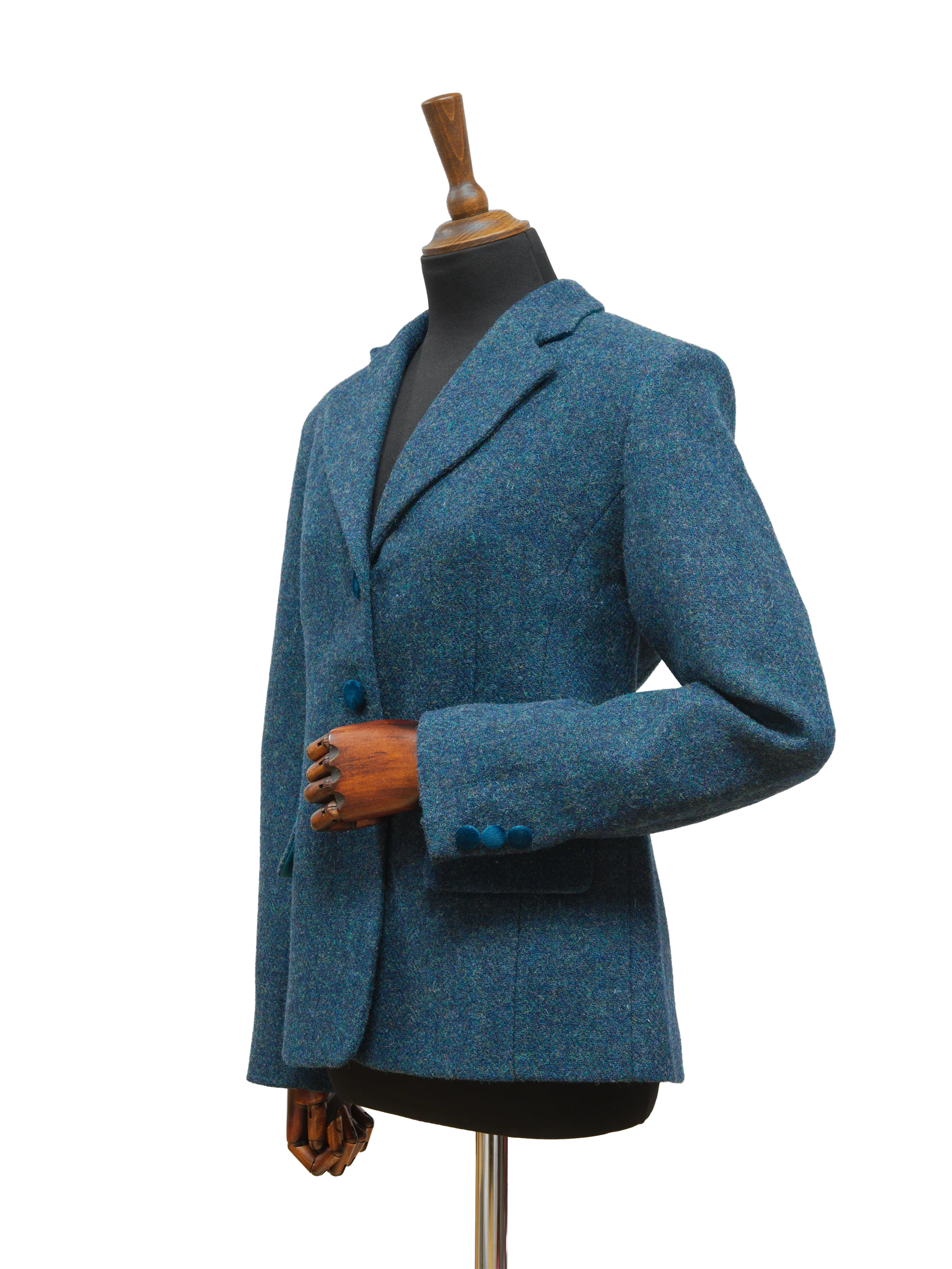 Harris Tweed Melanie Jacket - Blue Mix Herringbone - Image 3