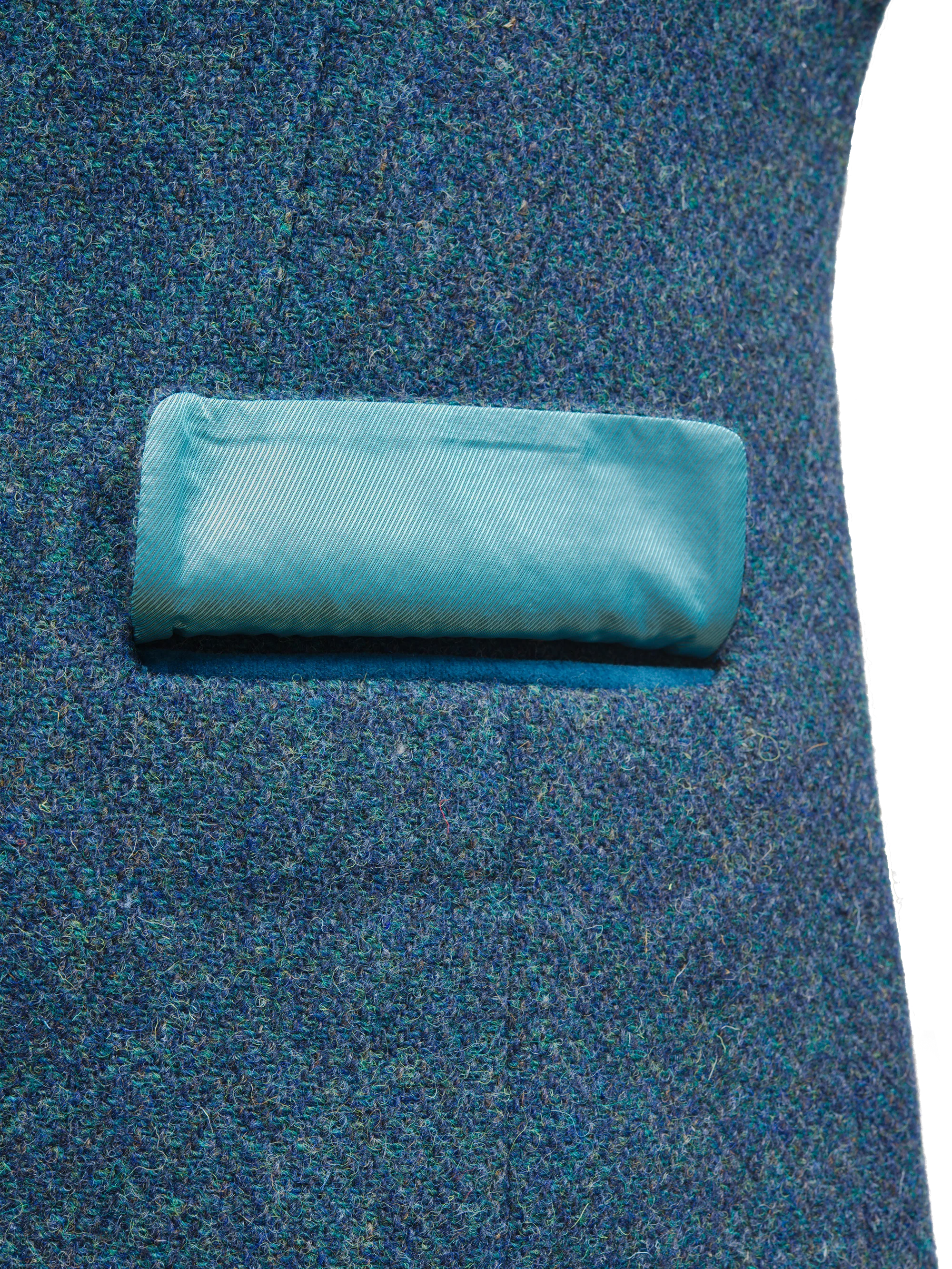 Harris Tweed Melanie Jacket - Blue Mix Herringbone - Image 7