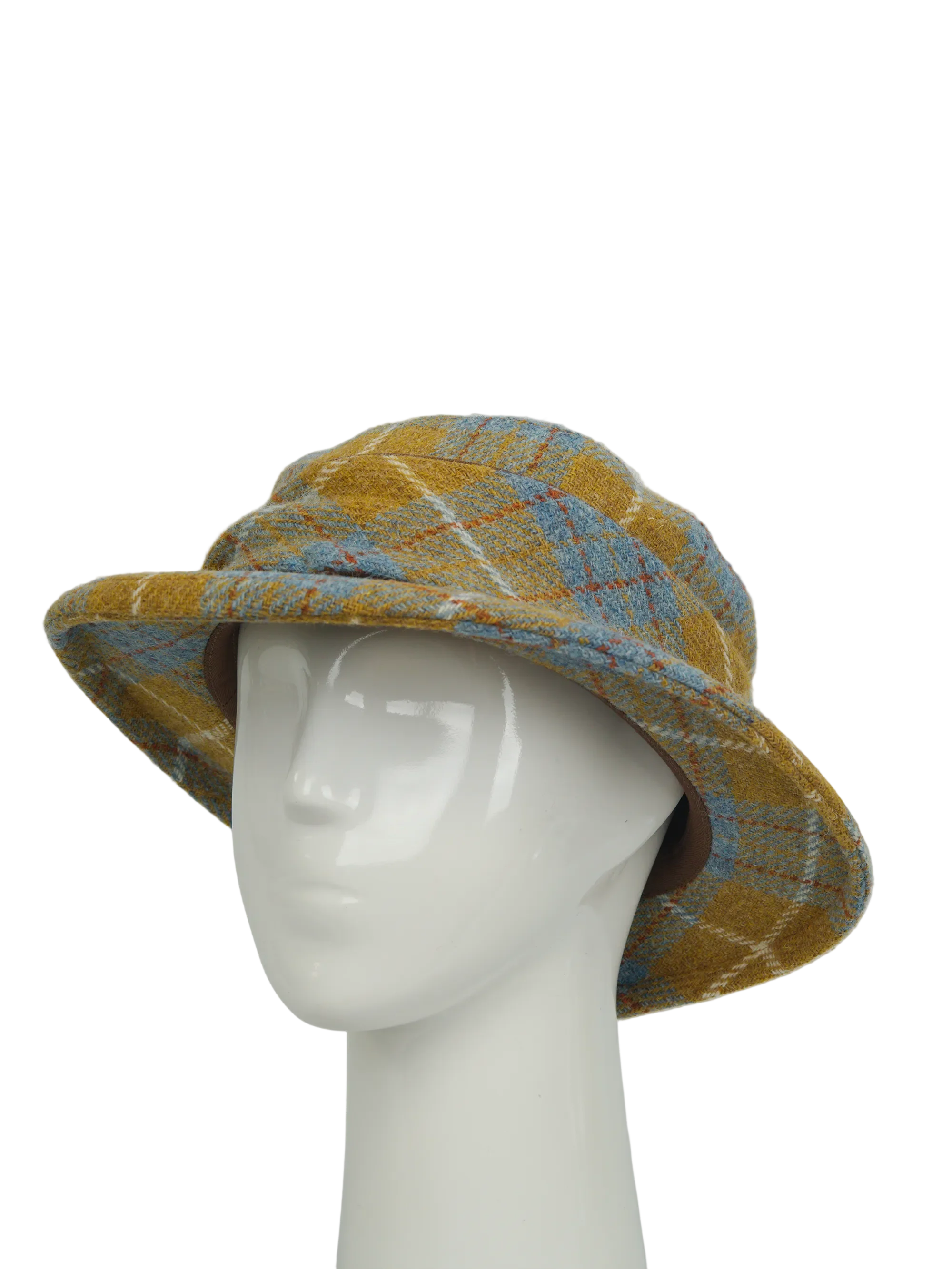 Harris Tweed Melrose Brimmed Hat - Mustard Check (HH) - Image 3