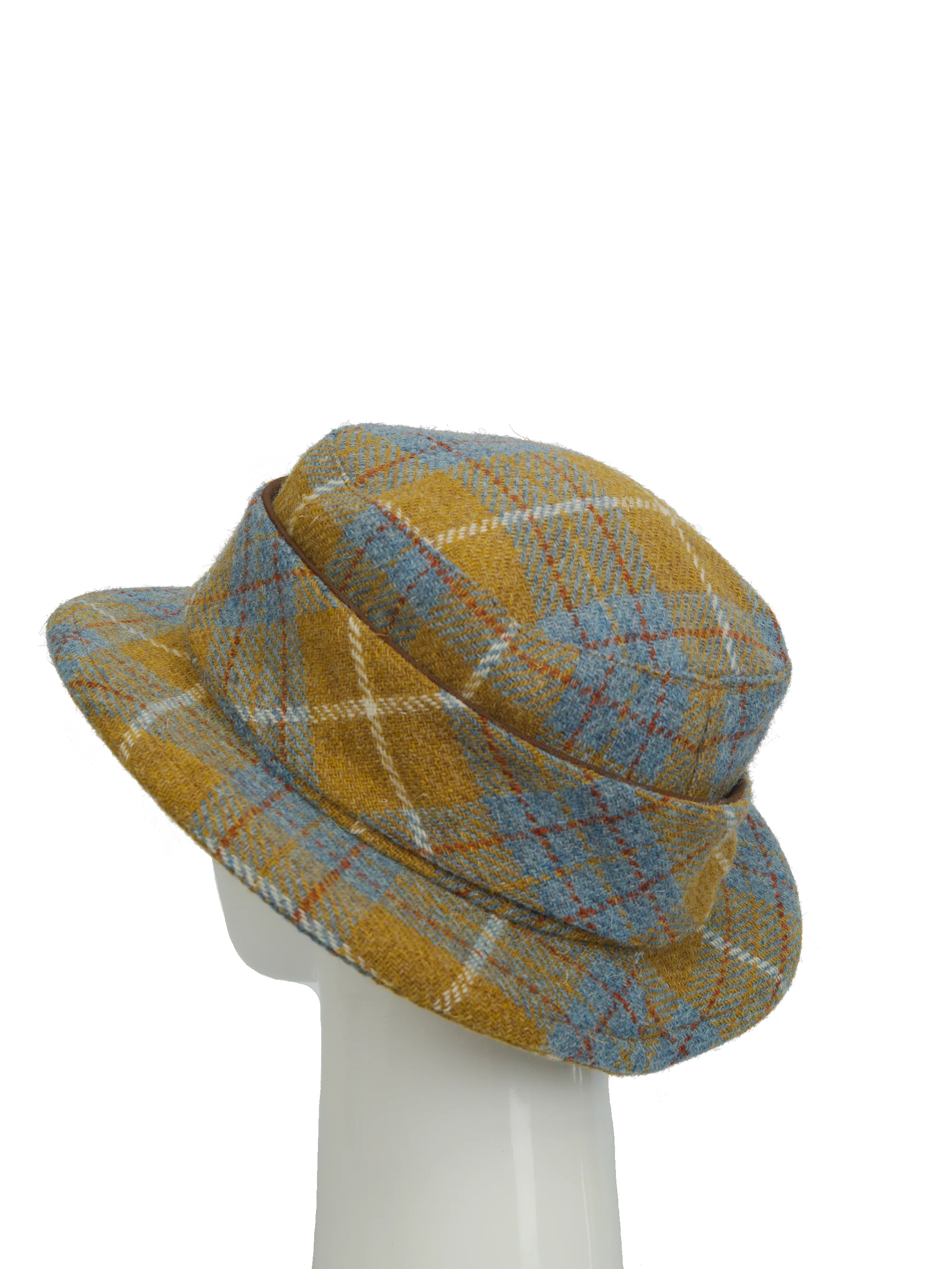 Harris Tweed Melrose Brimmed Hat - Mustard Check (HH) - Image 5