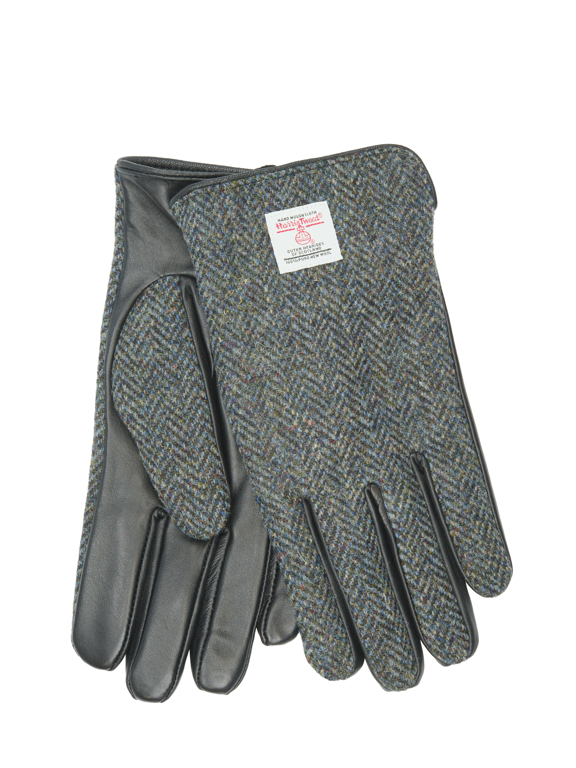 Harris Tweed Men's HB85 Gloves - Black Leather (ISL)