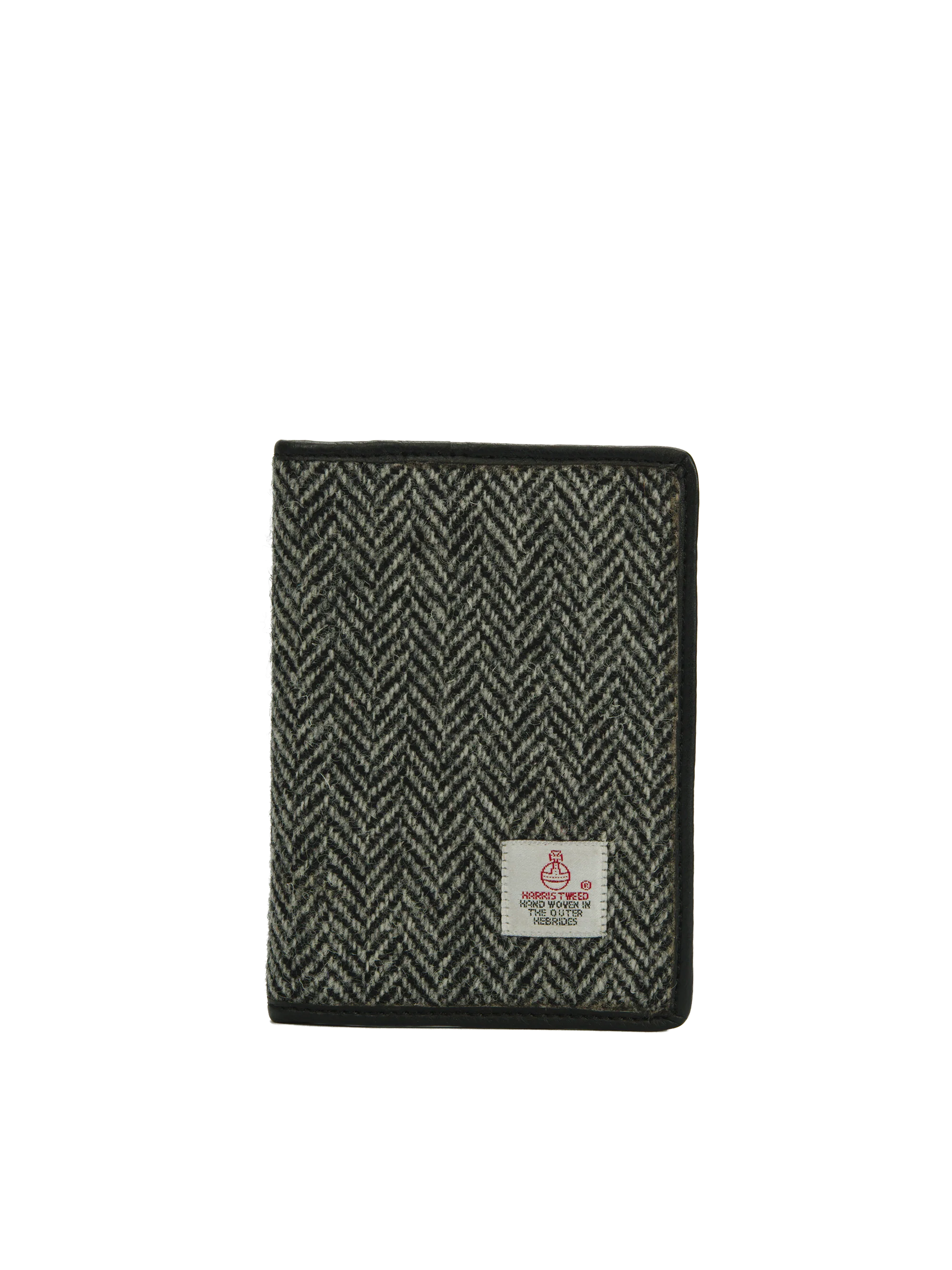 Harris Tweed Passport Cover - HB1 (Black Leather)