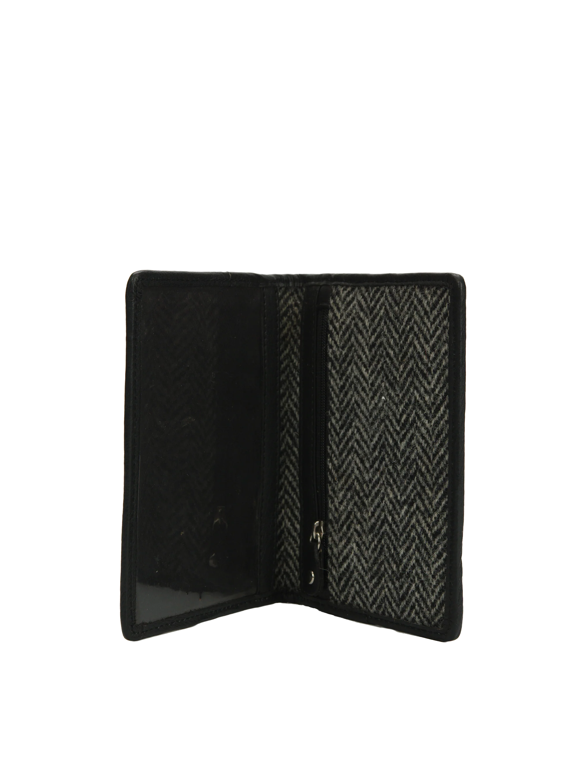 Harris Tweed Passport Cover - HB1 (Black Leather) - Image 2