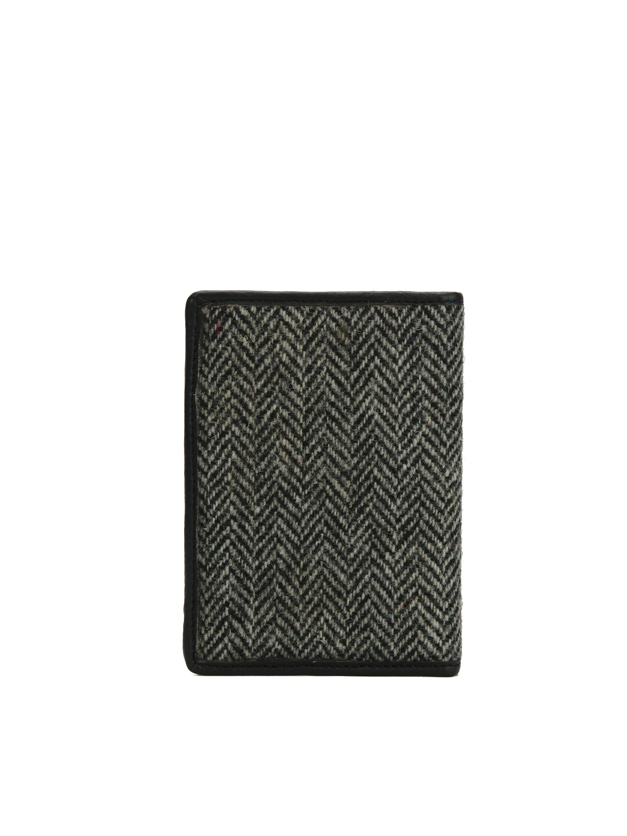 Harris Tweed Passport Cover - HB1 (Black Leather) - Image 3