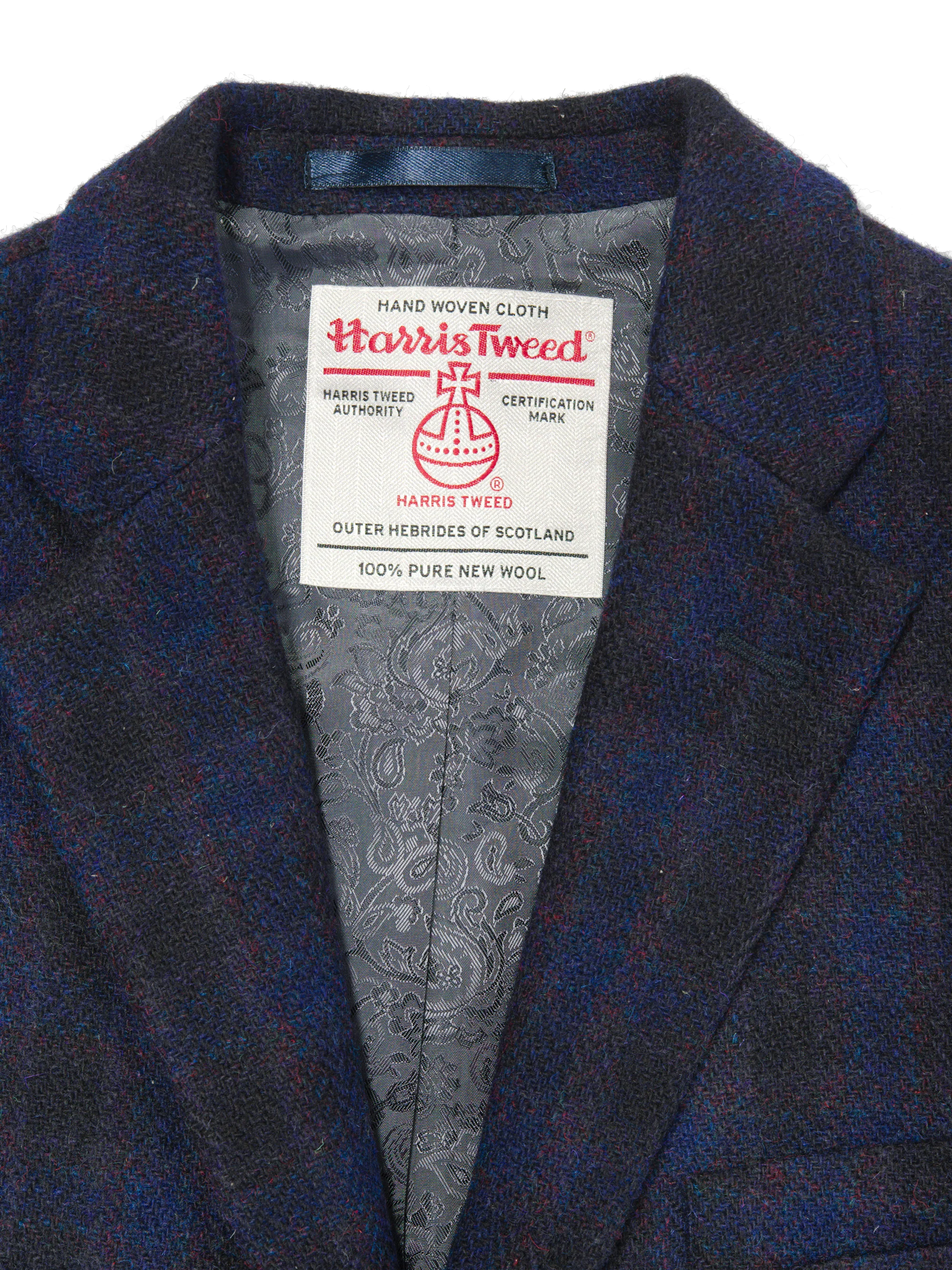 Harris Tweed Patrick Jacket - Navy Block Check - Image 2