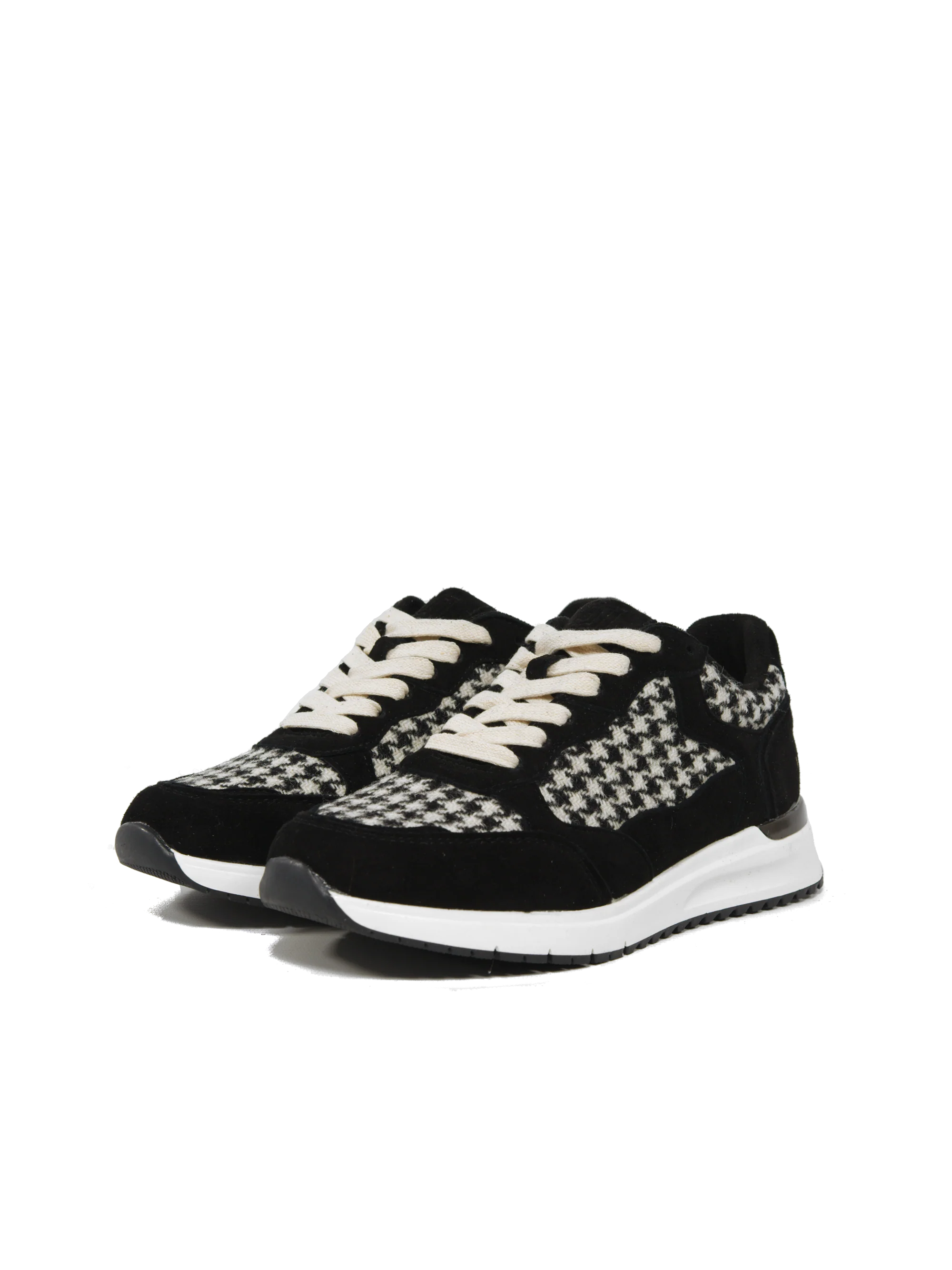 Harris Tweed Rosie Trainers - Black/White Houndstooth