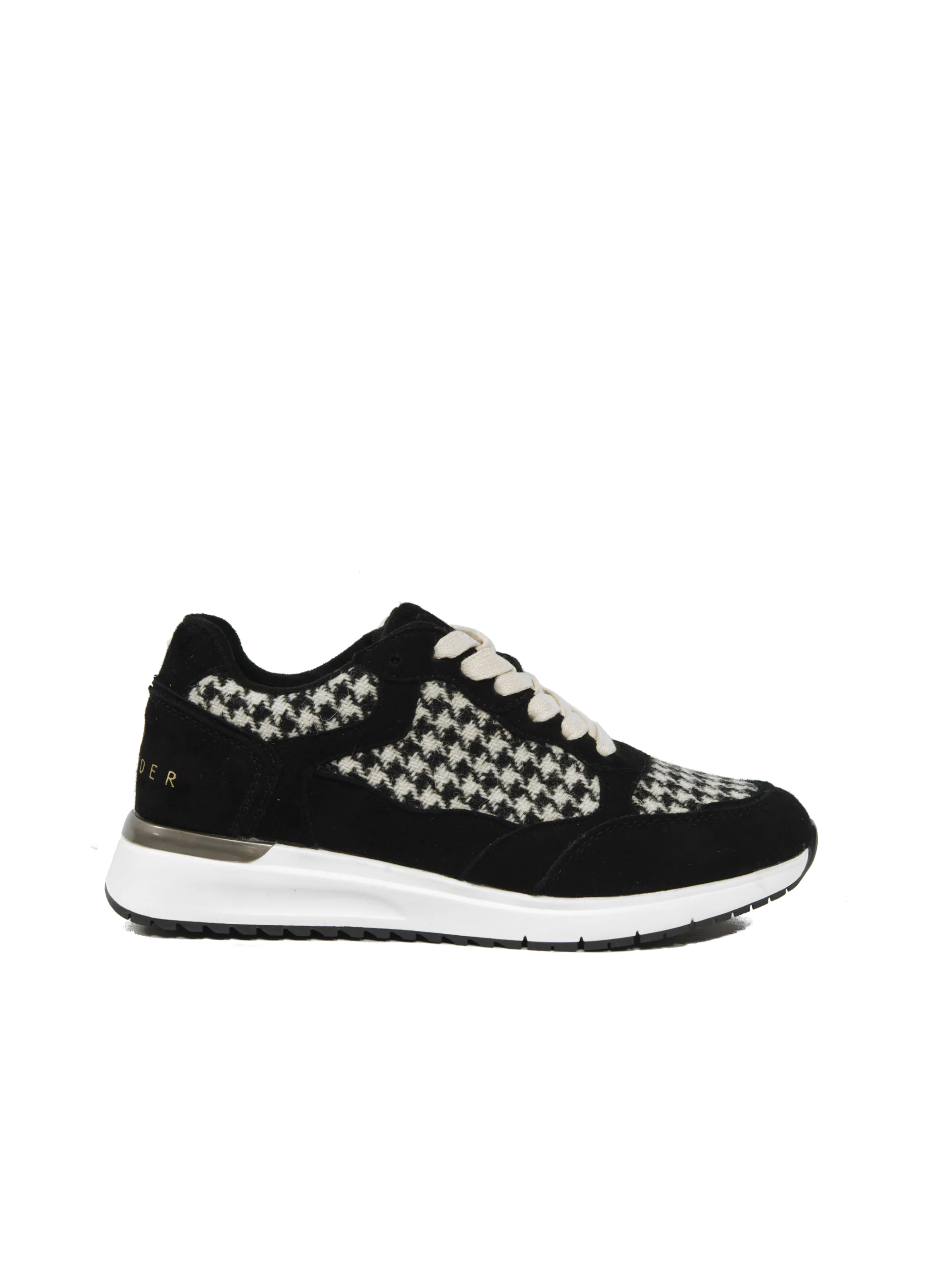 Harris Tweed Rosie Trainers - Black/White Houndstooth - Image 6