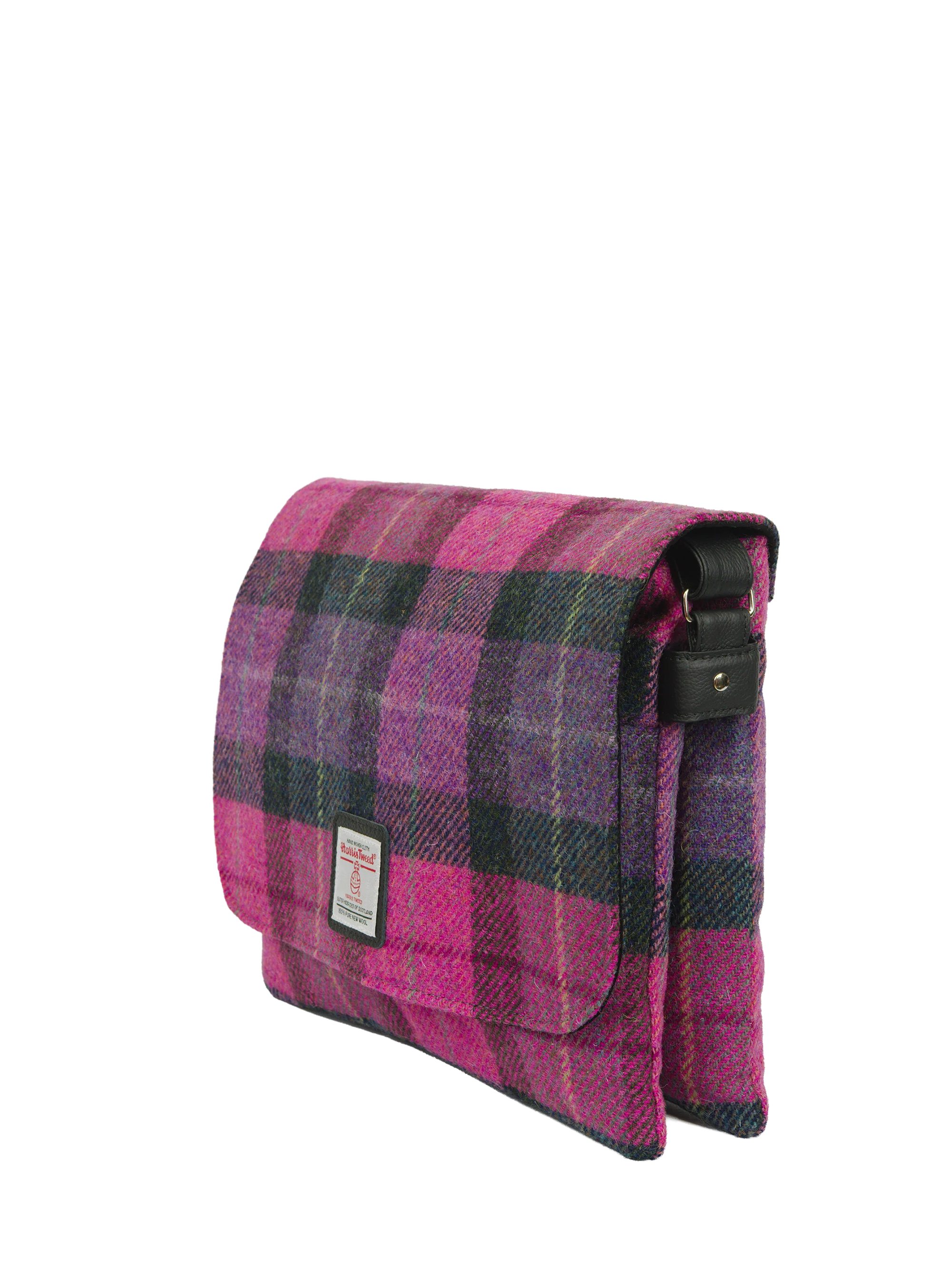 Harris Tweed Scalpay Bag - A0257 (Black Leather) - Image 4