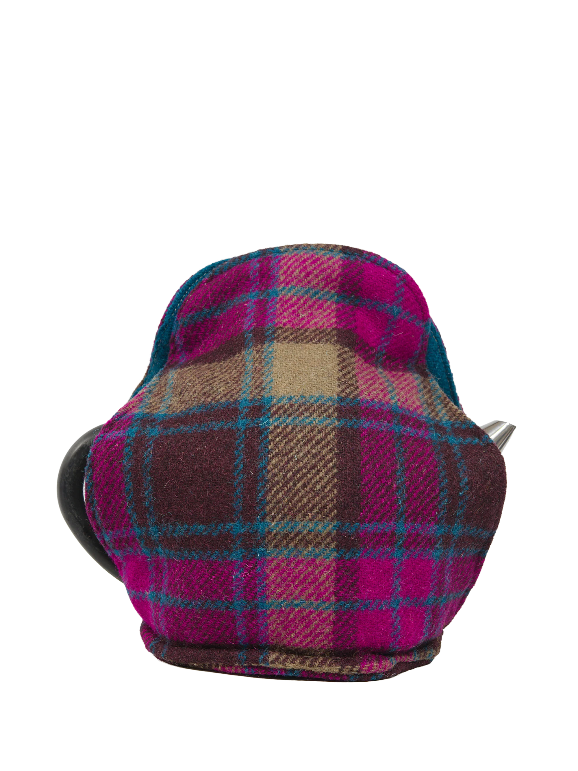 Harris Tweed Tea Cosy - Fuchsia Brown Check Midge - Image 3
