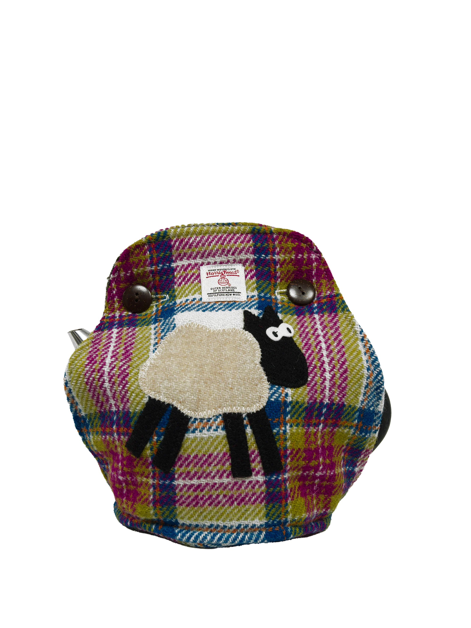Harris Tweed Tea Cosy - Pink Turquoise Check Sheep