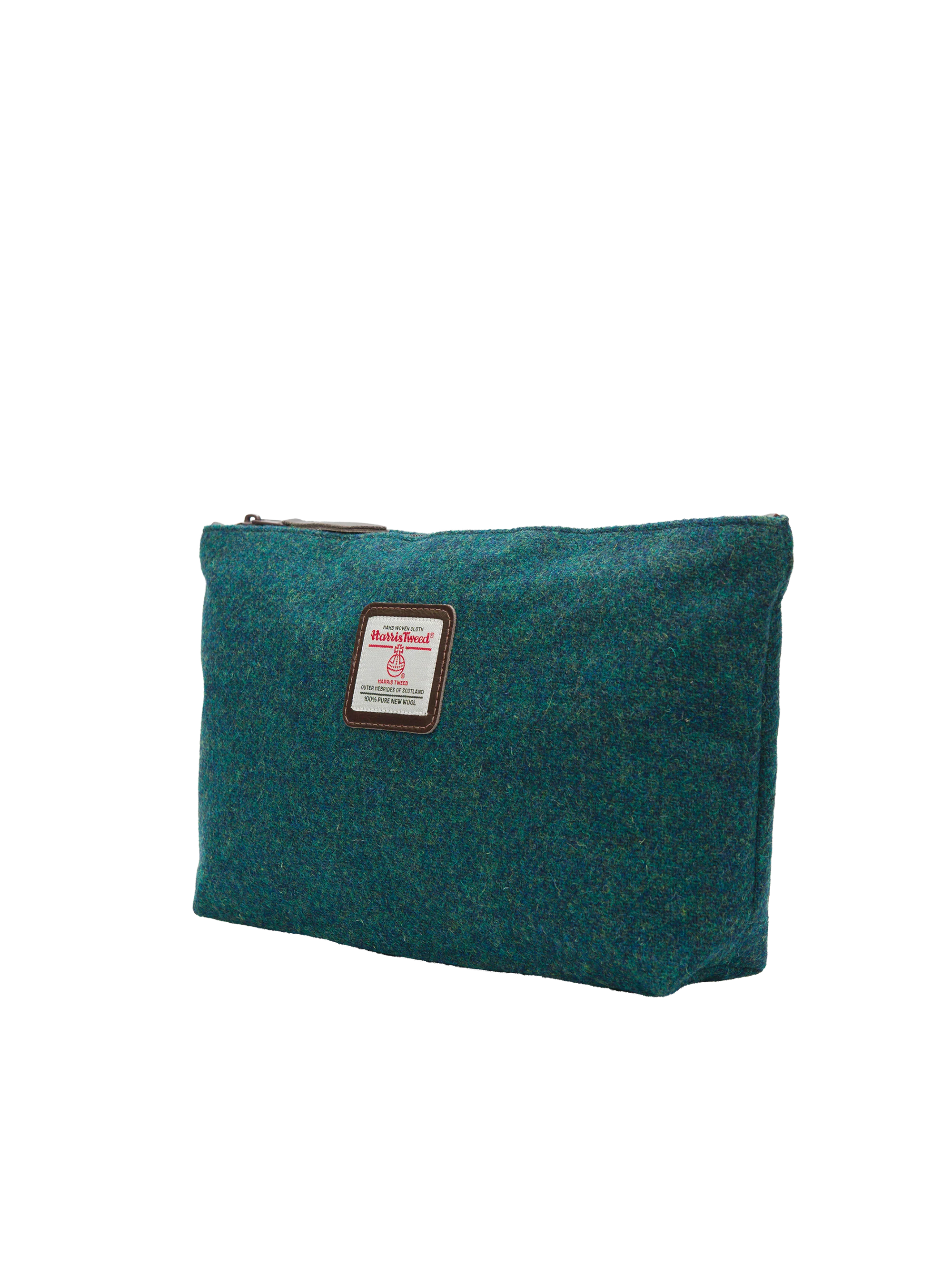 Harris Tweed Toiletries Bag - 334 (Brown Leather) - Image 2