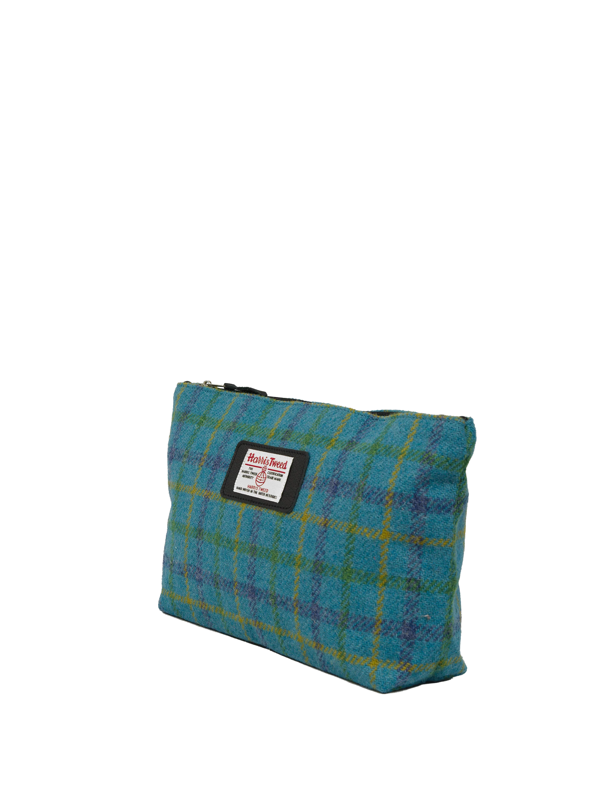 Harris Tweed Toiletries Bag - A0154 (Black Leather) (OL) - Image 2