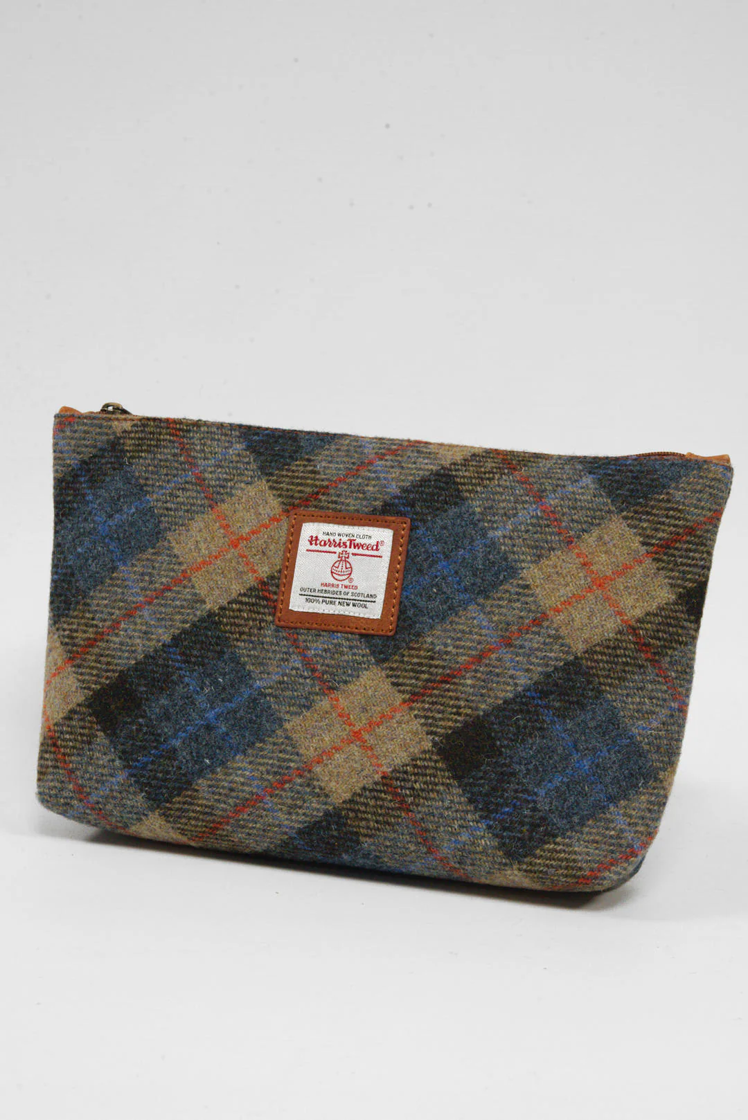 Harris Tweed Toiletries Bag - A0162(C) (Tan Leather) - Image 2