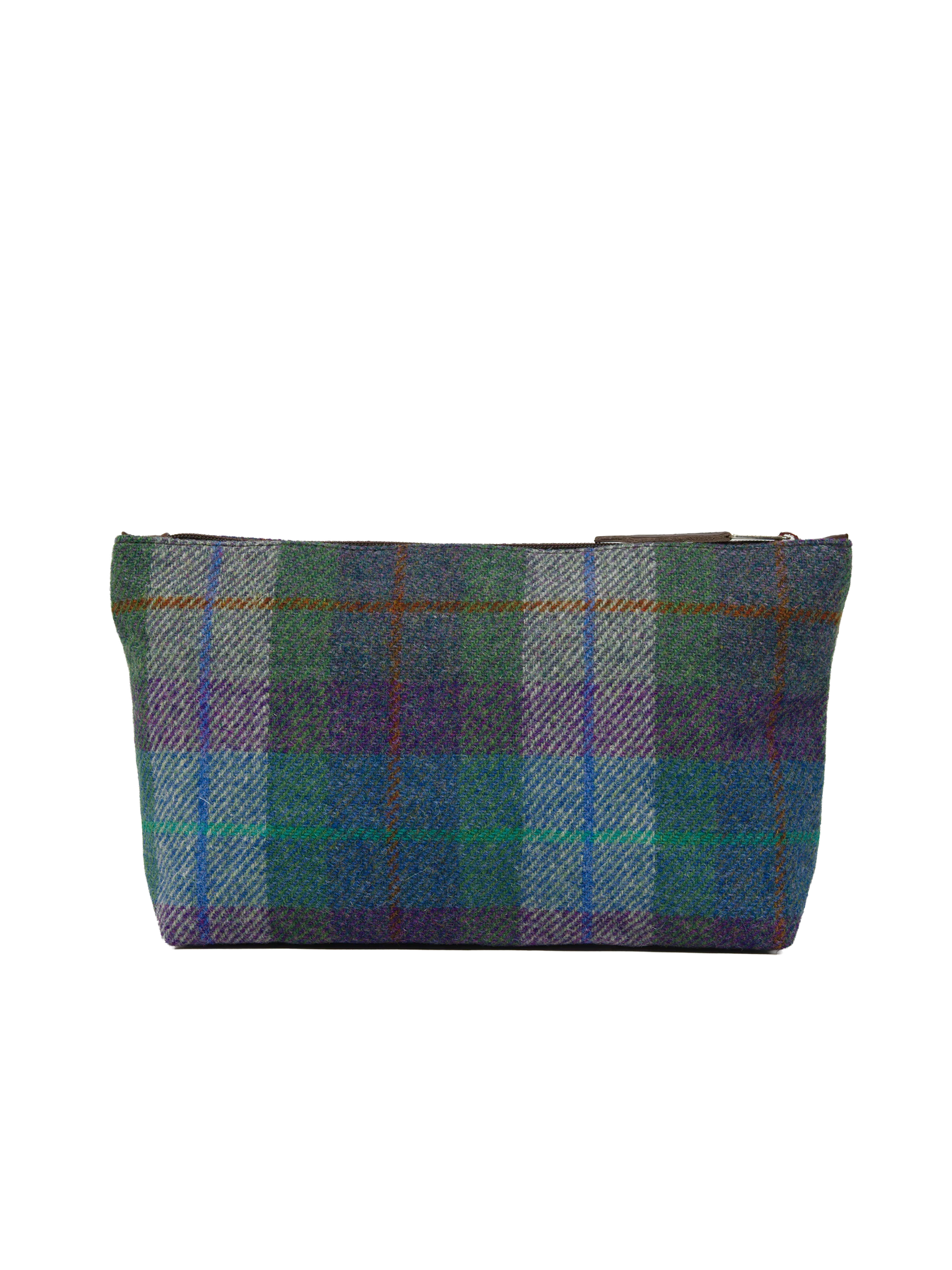 Harris Tweed Toiletries Bag - A0173 Brown Leather - Image 3
