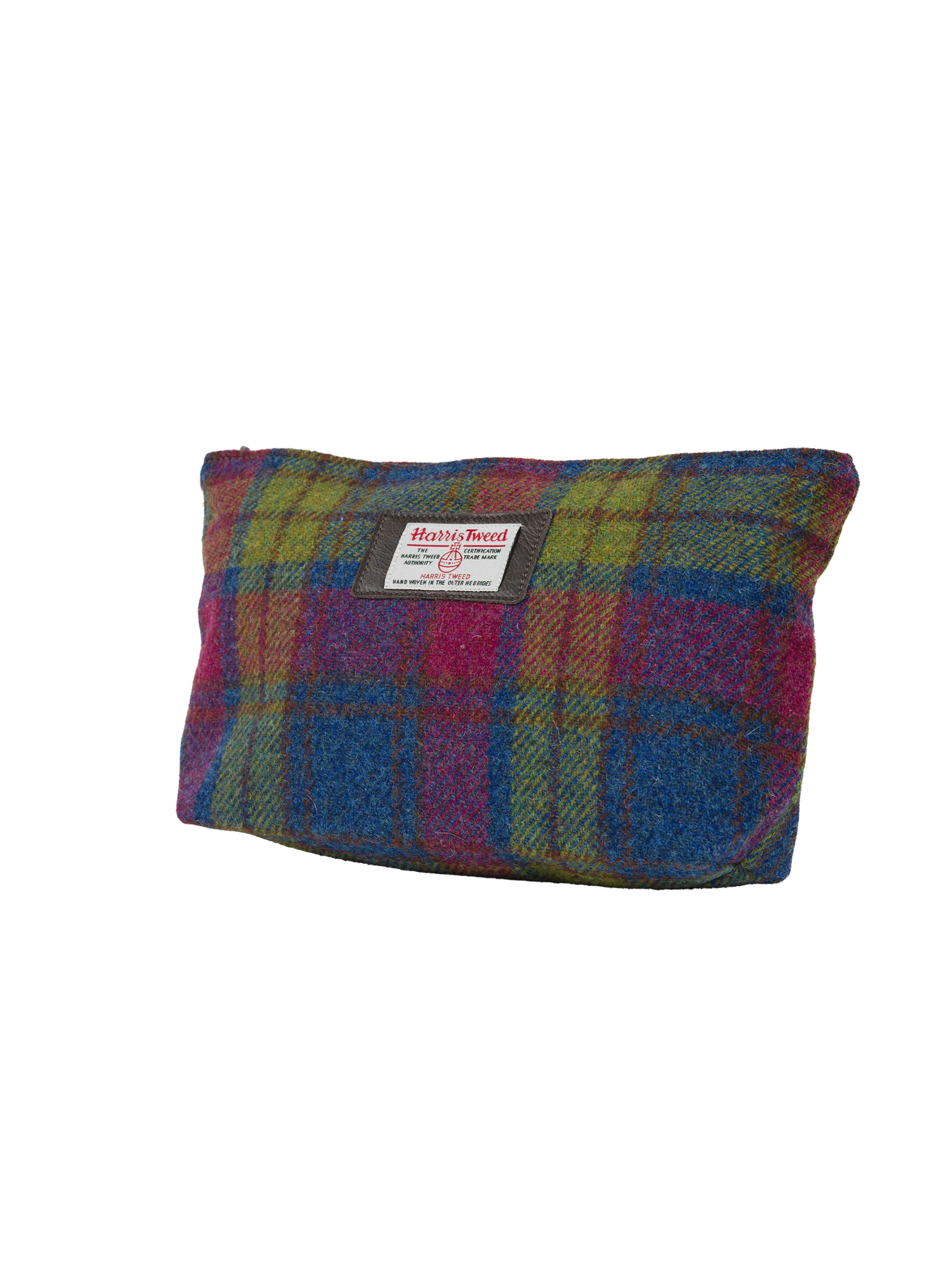 Harris Tweed Toiletries Bag - A0195 (Brown Leather) (OL) - Image 2