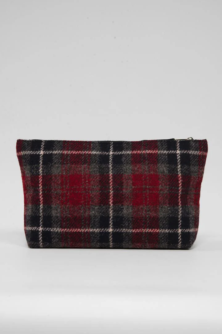 Harris Tweed Toiletries Bag - A0214 Black Leather - Image 3