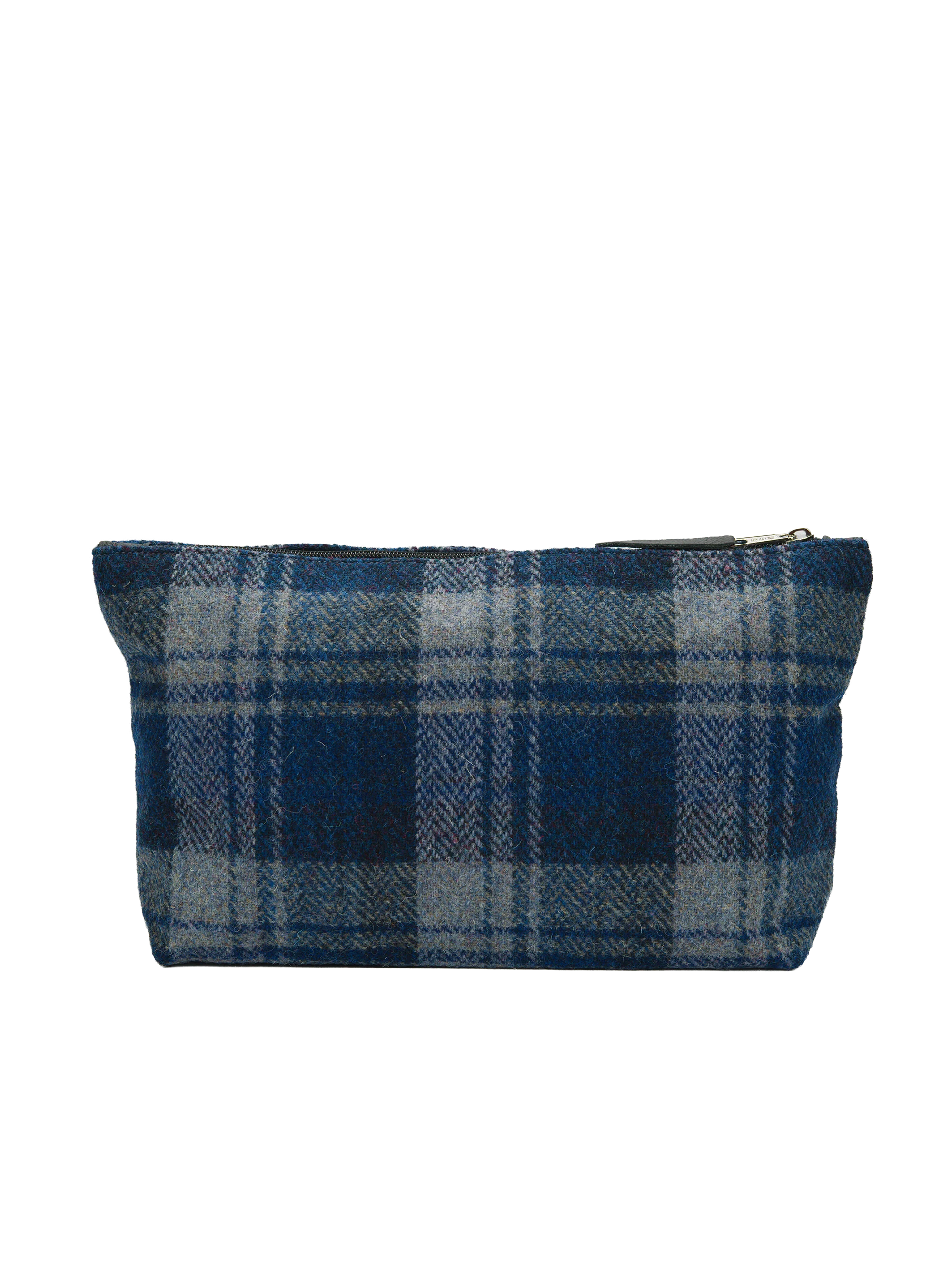 Harris Tweed Toiletries Bag - A0237 (Black Leather) - Image 3