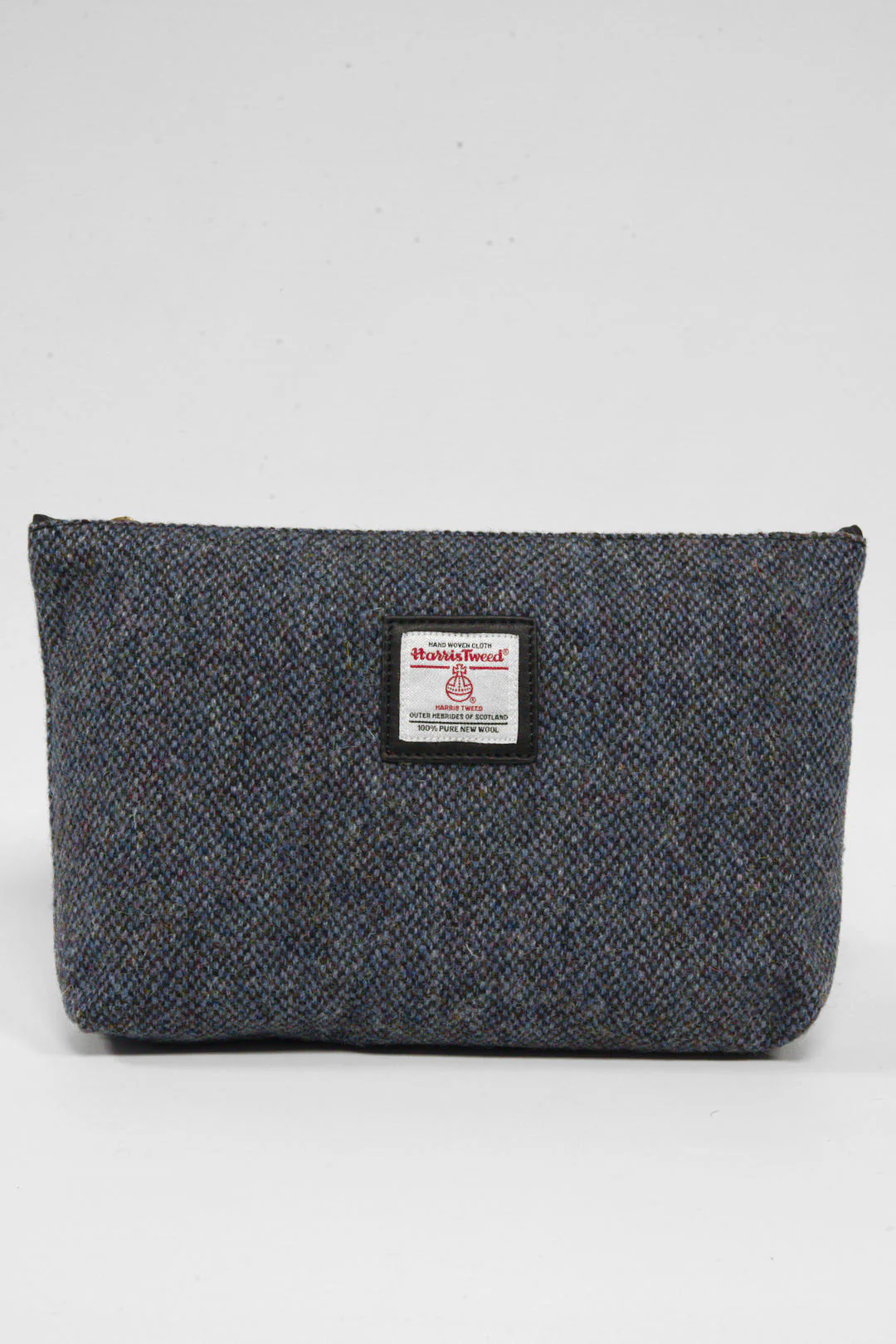 Harris Tweed Toiletries Bag - BC1 (Black Leather)