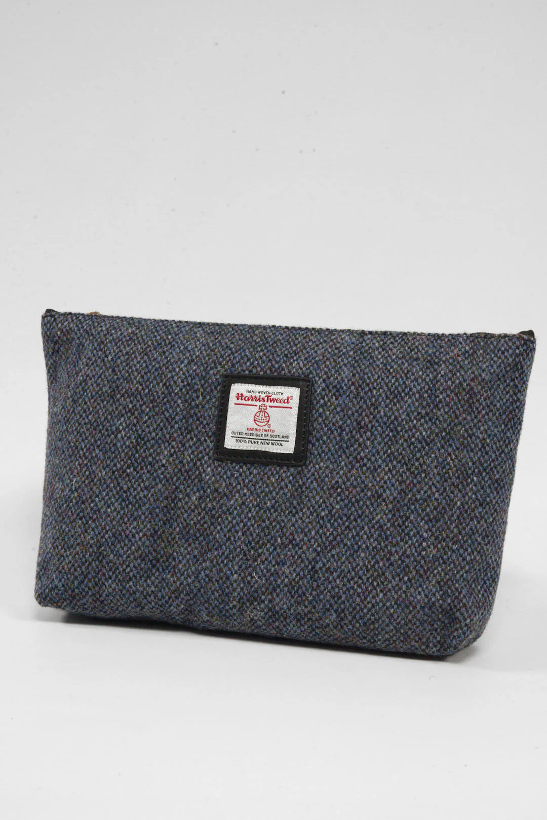 Harris Tweed Toiletries Bag - BC1 (Black Leather) - Image 2