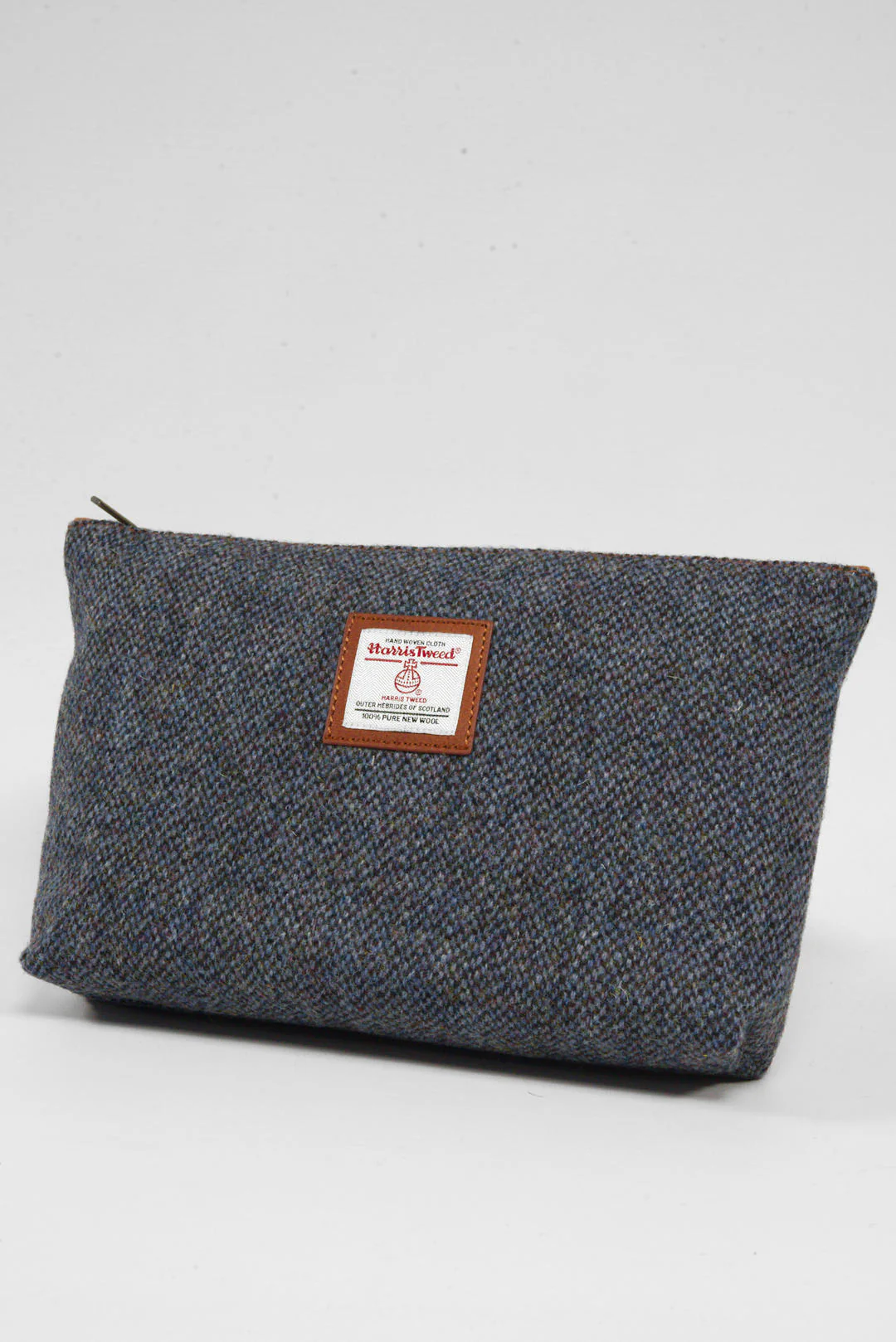 Harris Tweed Toiletries Bag - BC1 (Tan Leather) - Image 2