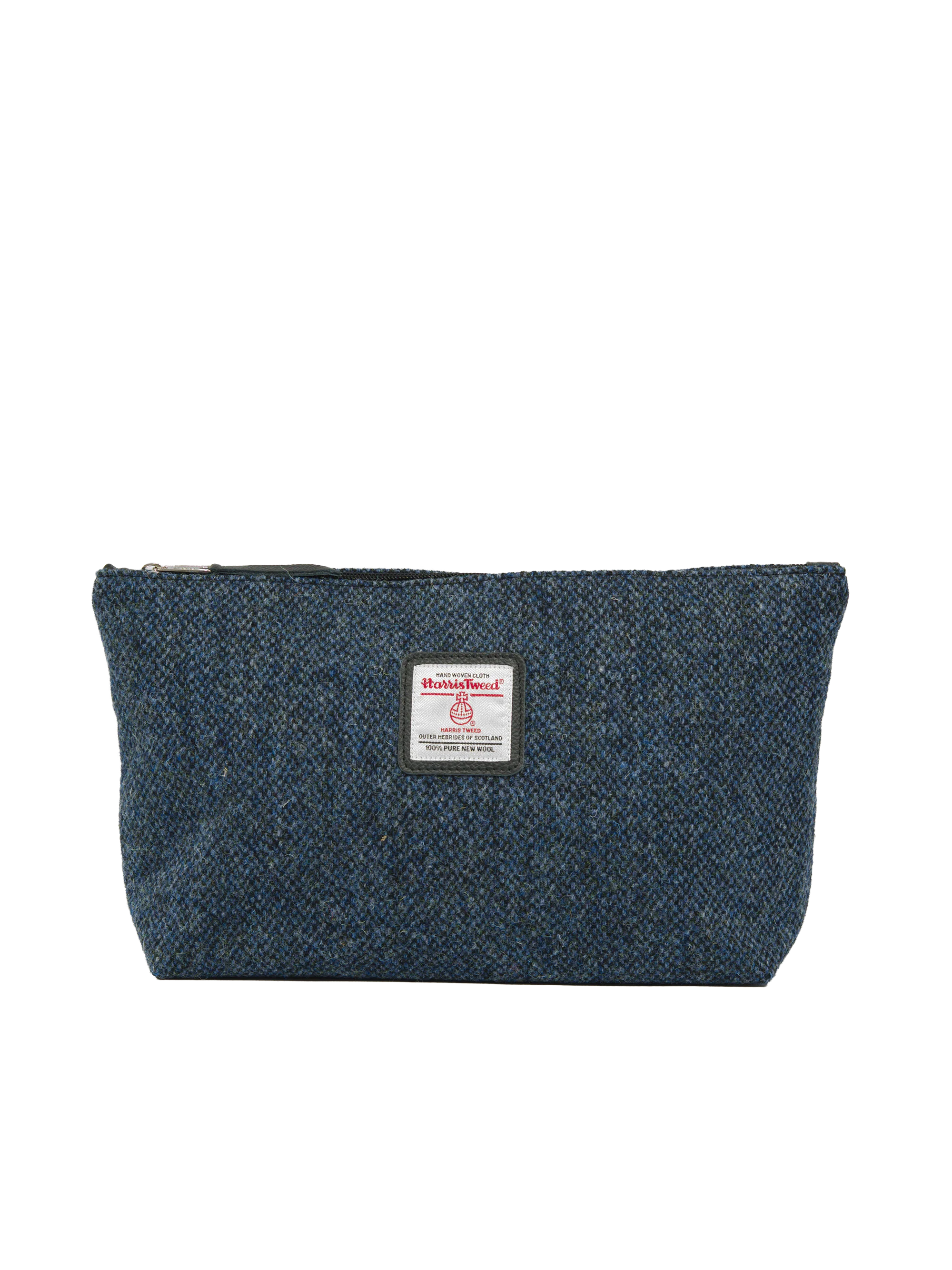 Harris Tweed Toiletries Bag - BC4 (Black Leather)