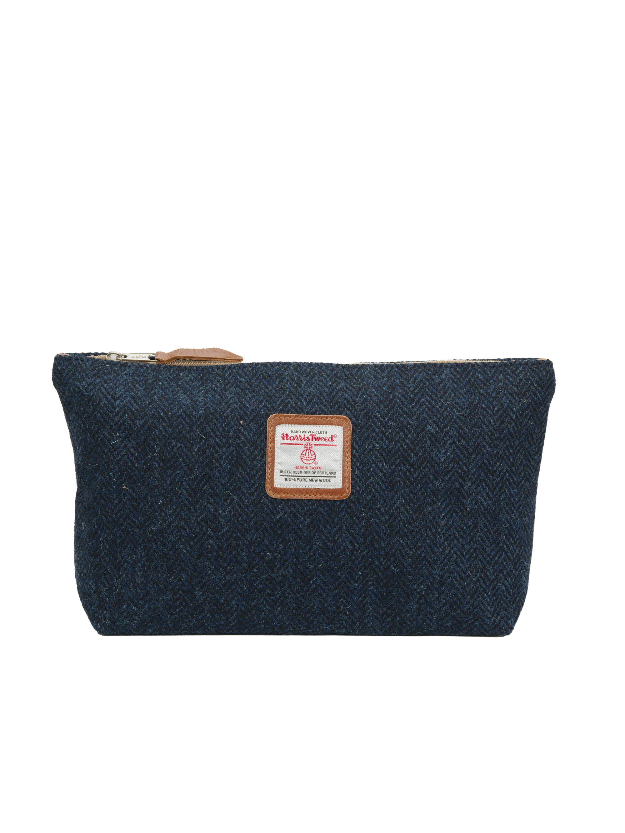 Harris Tweed Toiletries Bag - HB104 (Tan Leather)
