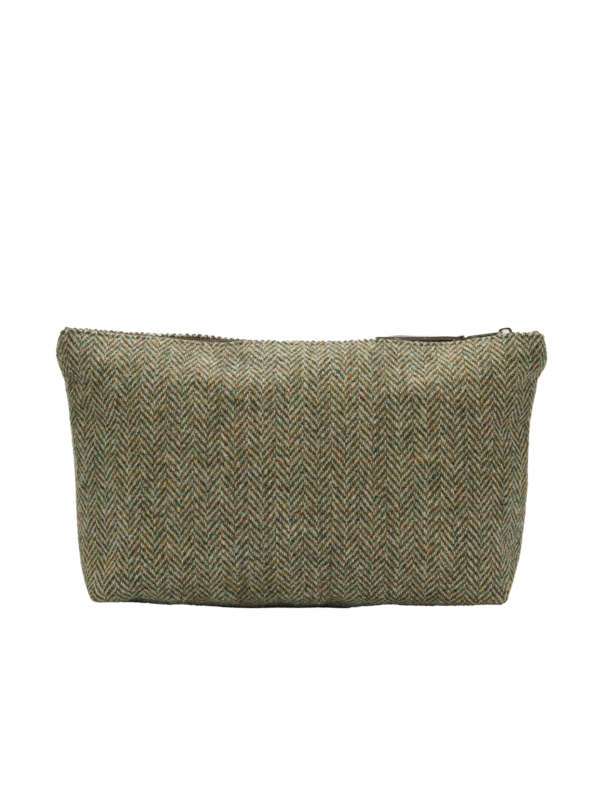 Harris Tweed Toiletries Bag - HB52 (Brown Leather) - Image 3