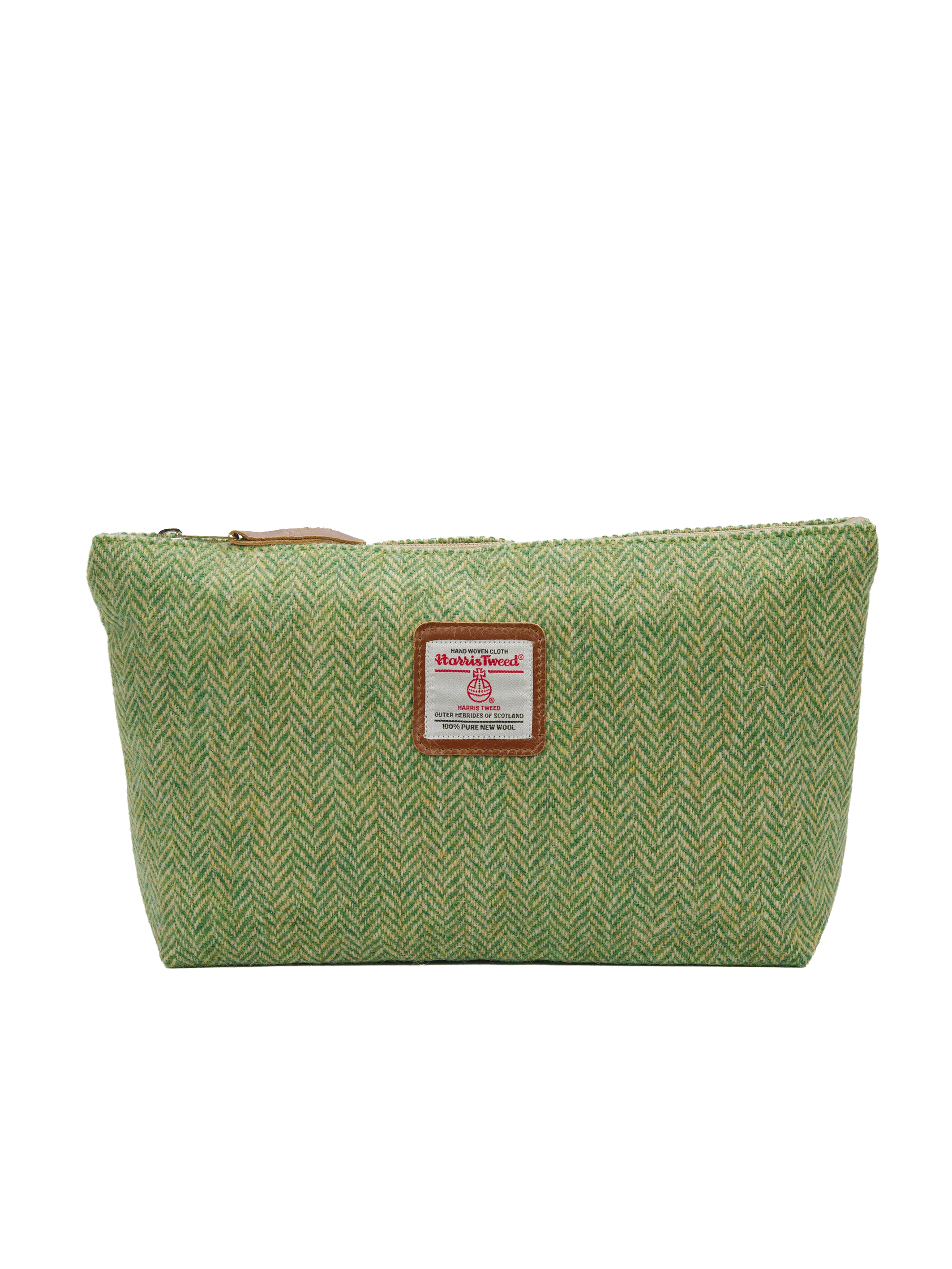 Harris Tweed Toiletries Bag - NHB1 (Tan Leather)