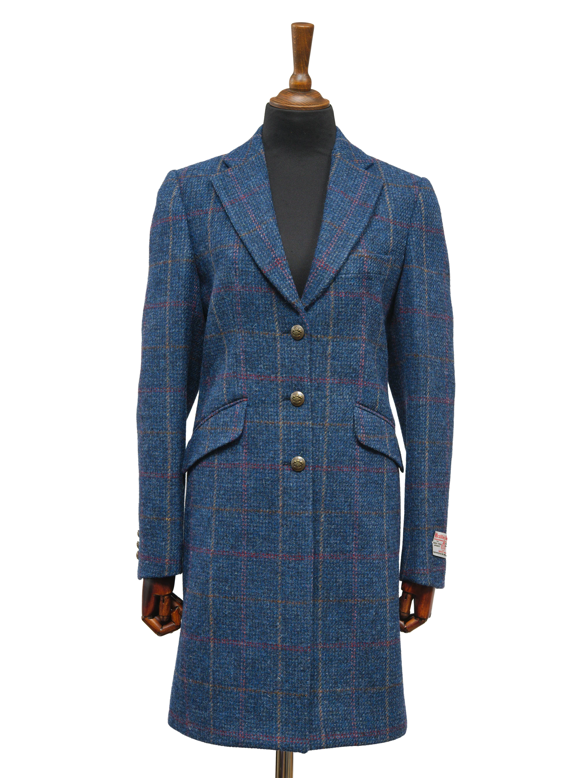 Harris Tweed Tori Coat - Blue Check