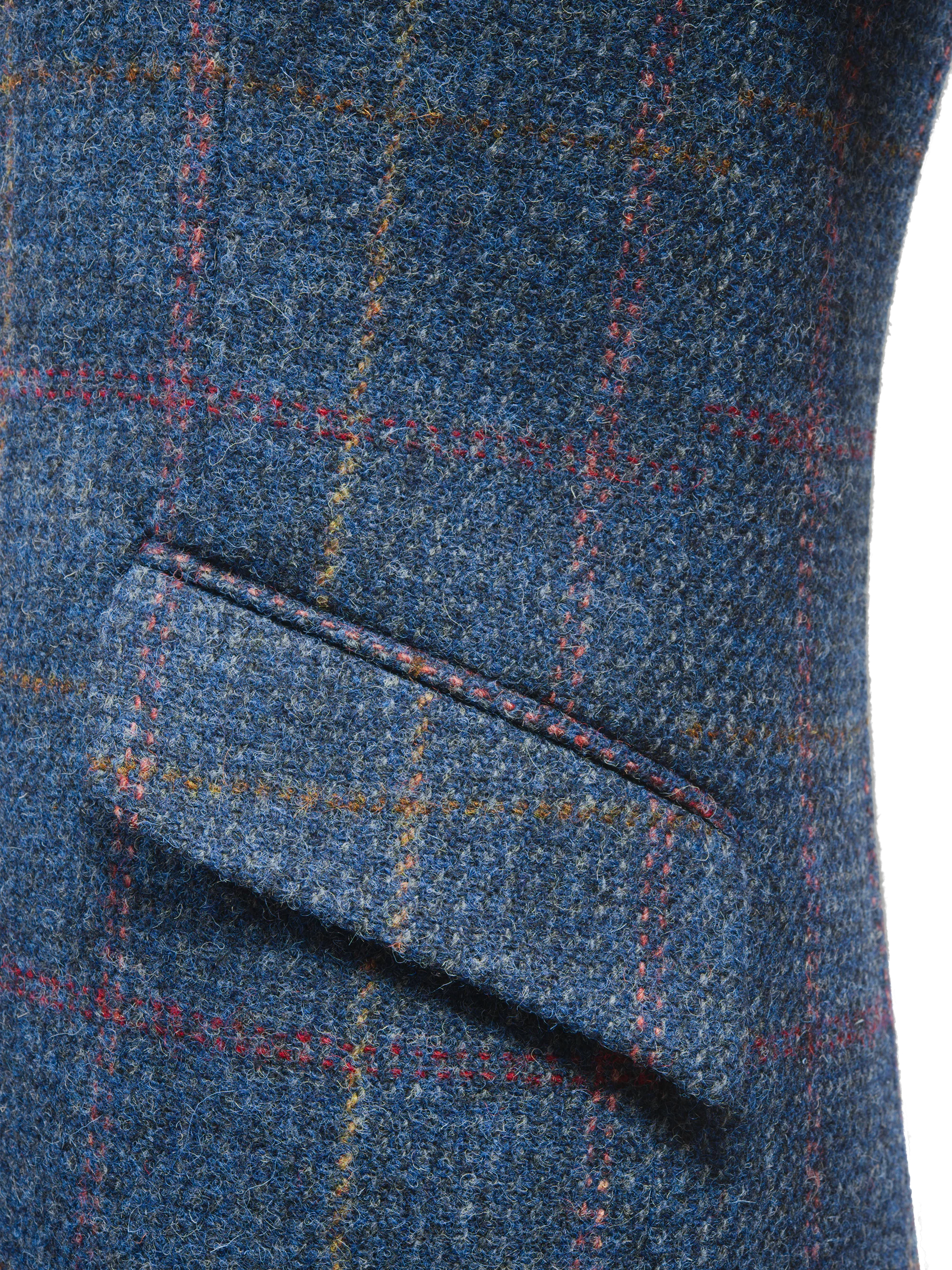 Harris Tweed Tori Coat - Blue Check - Image 6