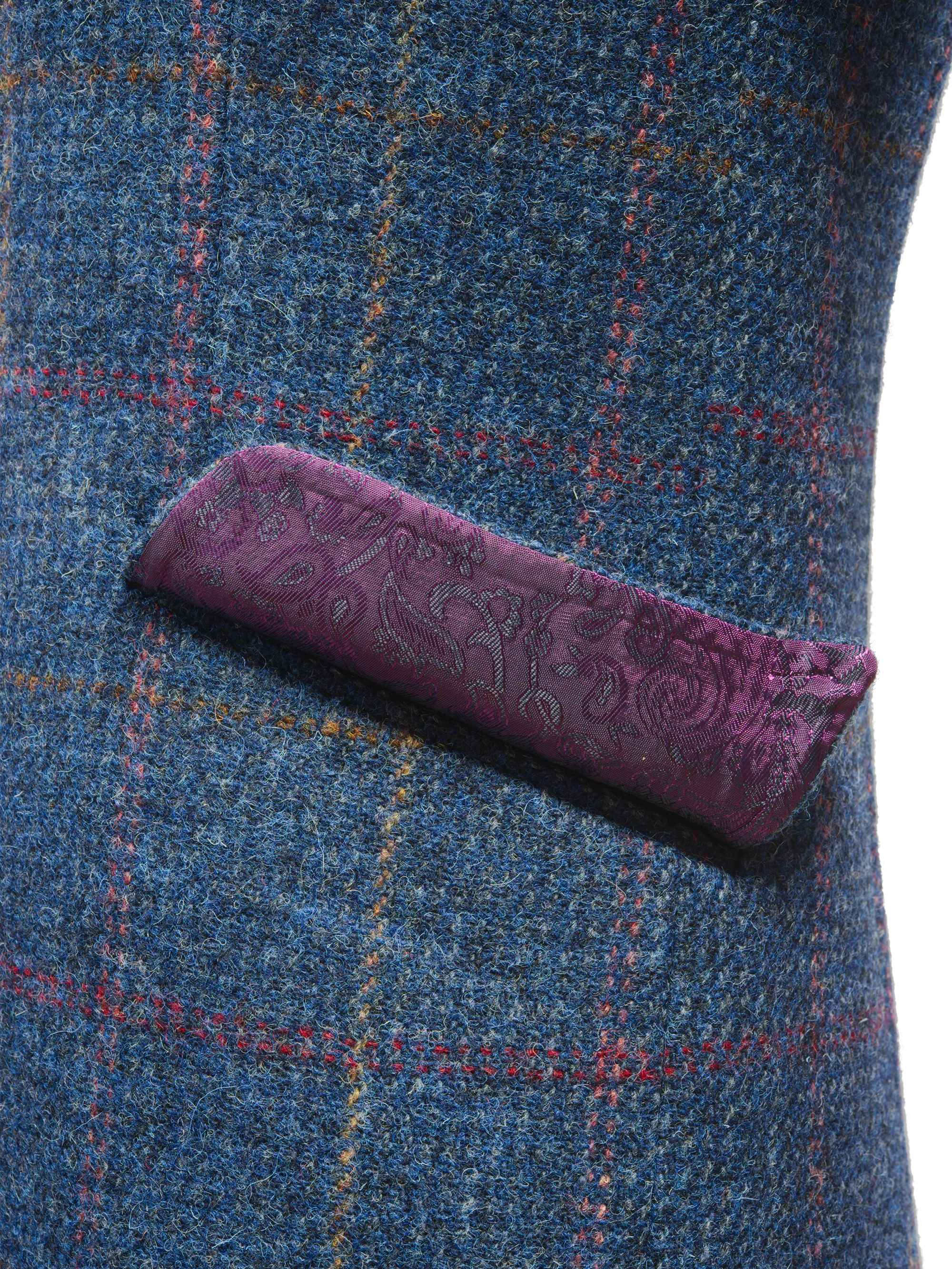 Harris Tweed Tori Coat - Blue Check - Image 7
